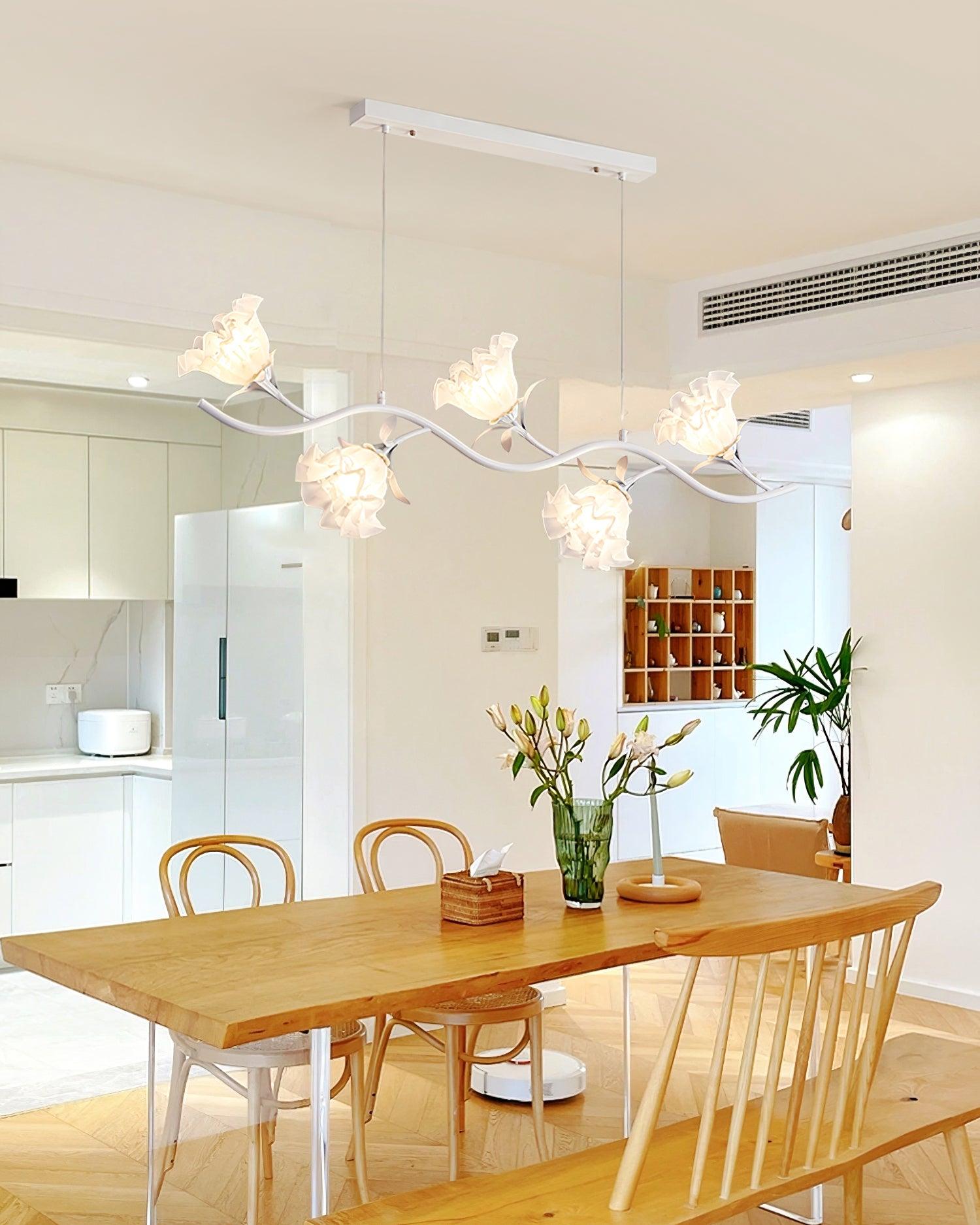 Lustra Chandelier Floral Glass-Neutral Decor