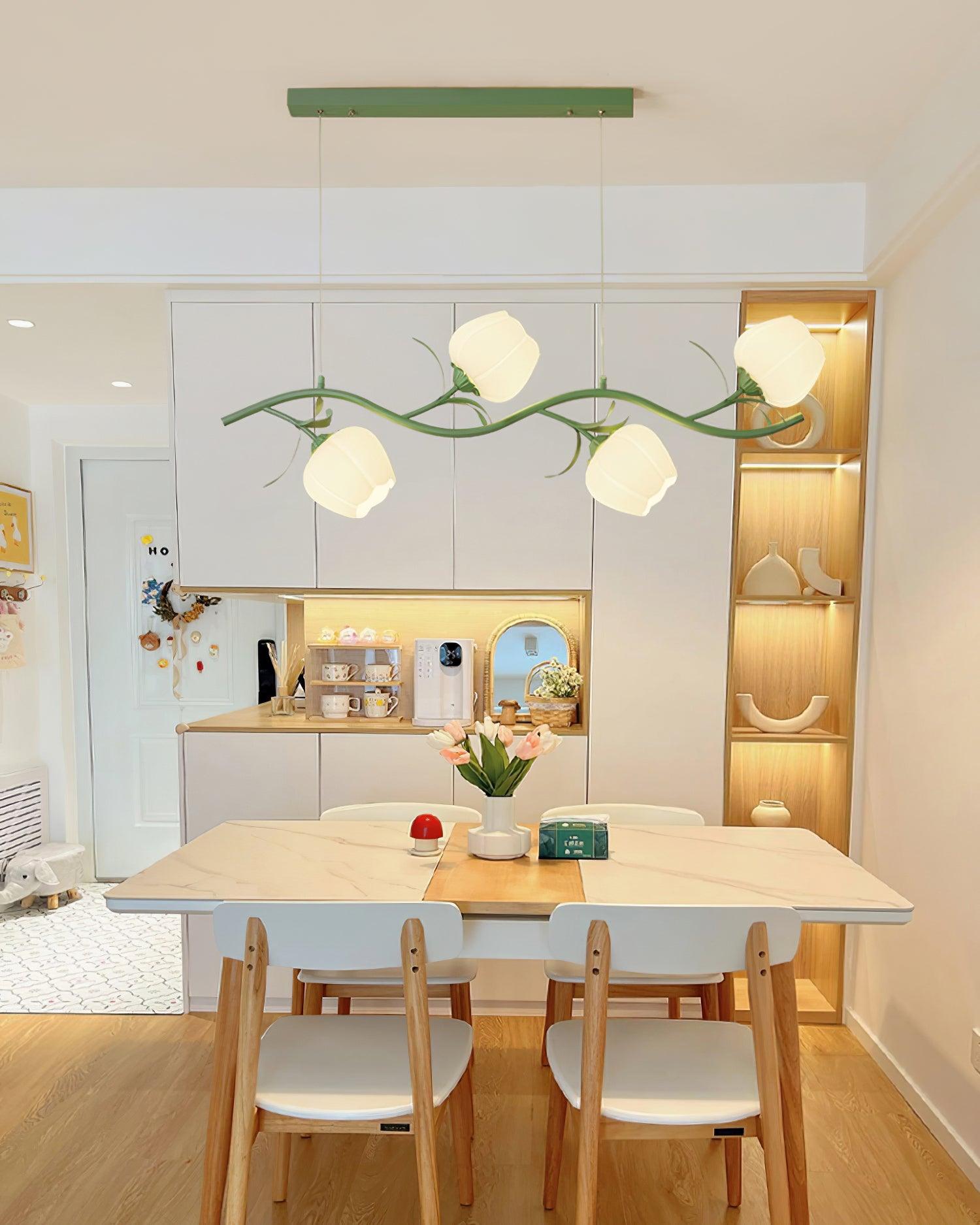 Lustra Chandelier Floral Glass-Neutral Decor