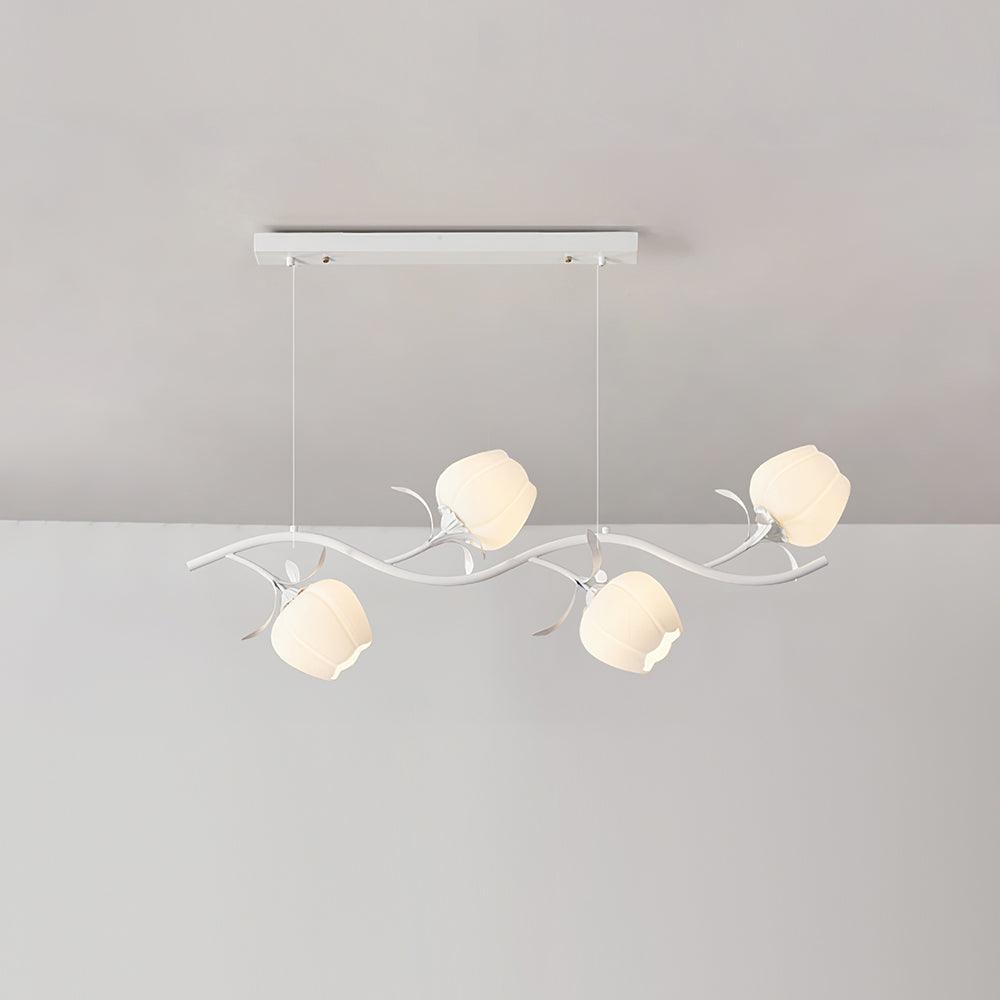 Lustra Chandelier Floral Glass-Neutral Decor