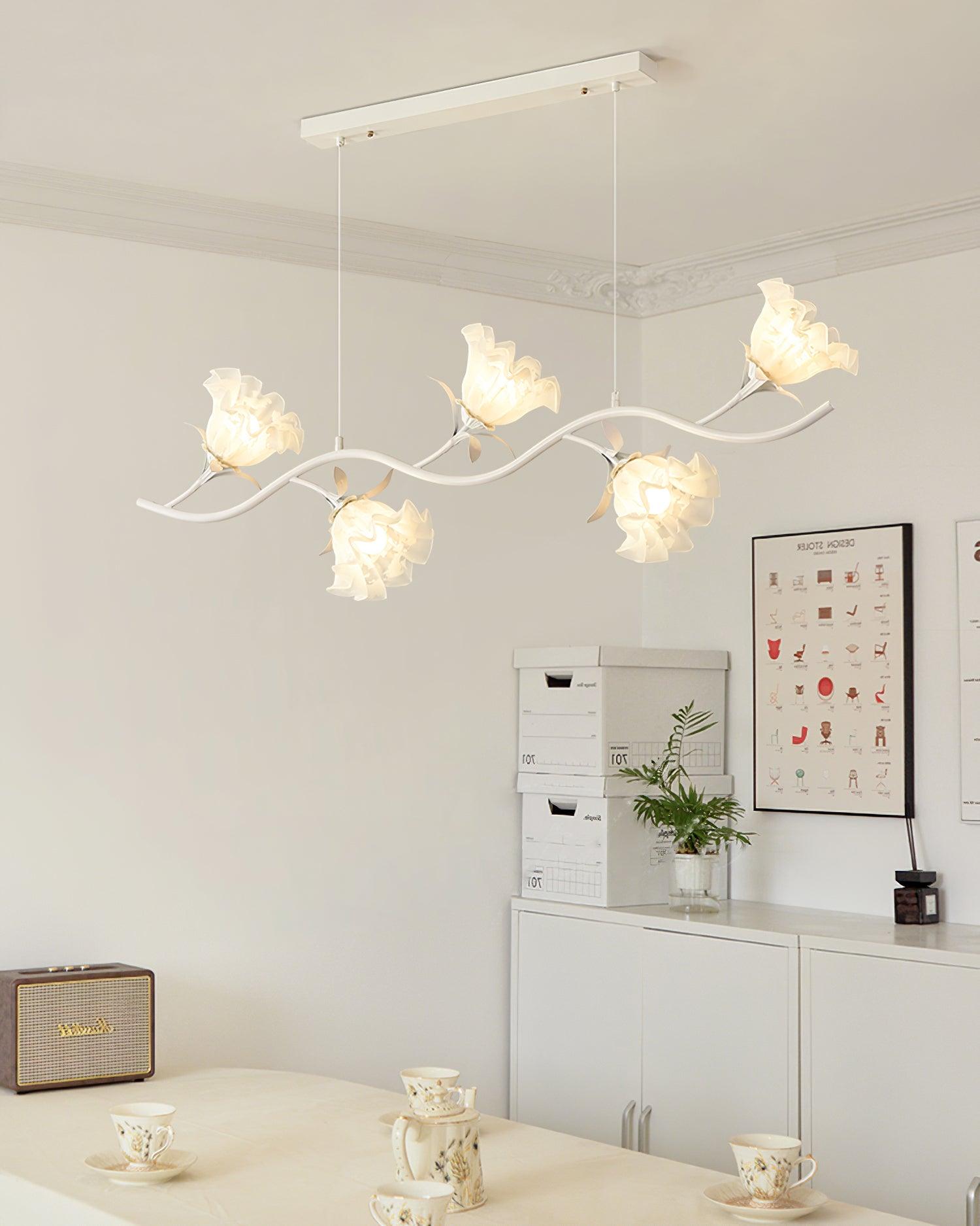 Lustra Chandelier Floral Glass-Neutral Decor