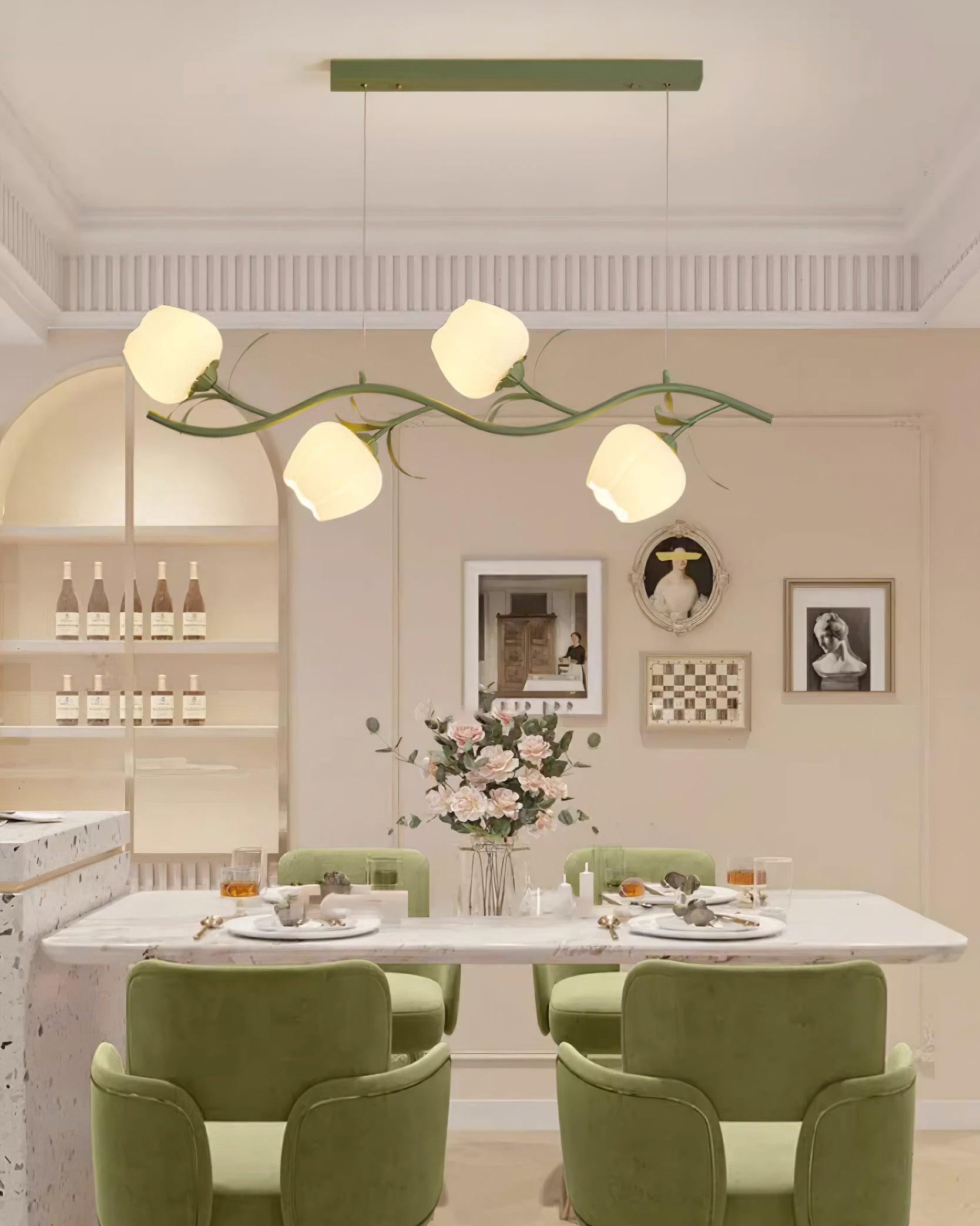 Lustra Chandelier Floral Glass-Neutral Decor