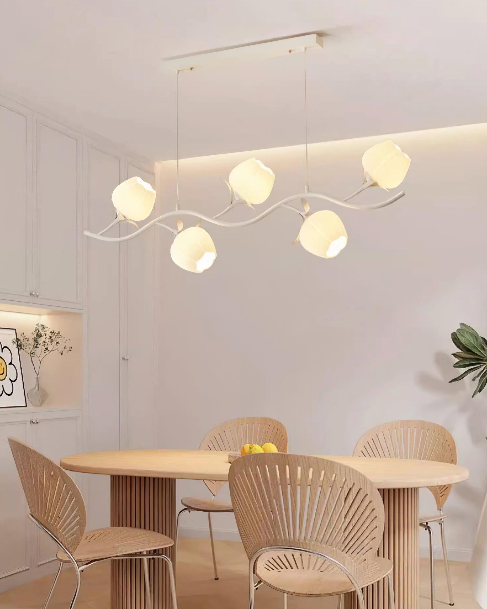 Lustra Chandelier Floral Glass-Neutral Decor