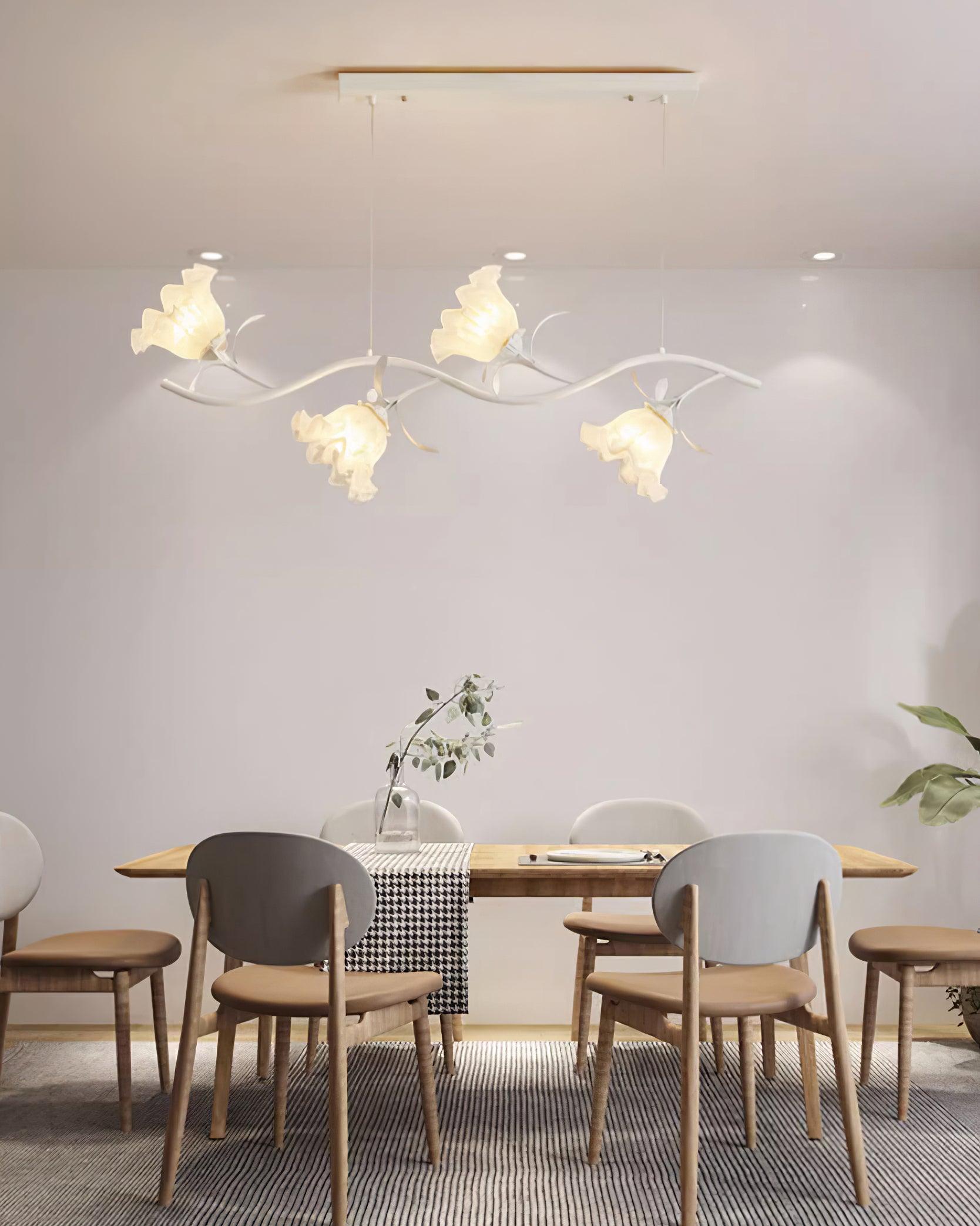 Lustra Chandelier Floral Glass-Neutral Decor