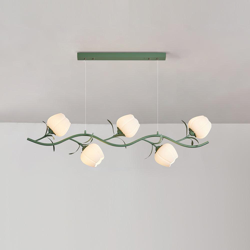 Lustra Chandelier Floral Glass-Neutral Decor