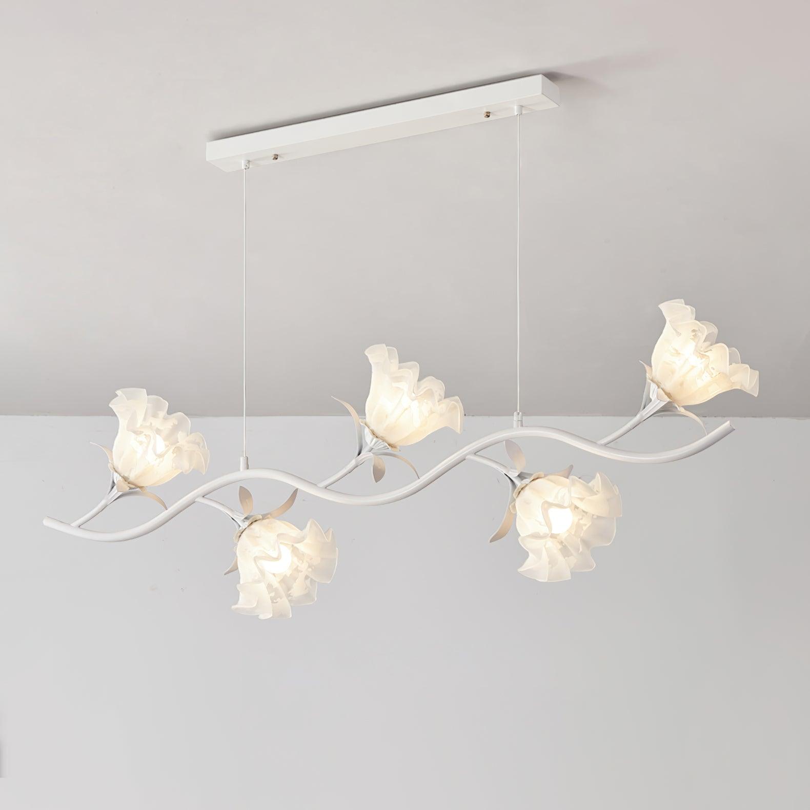 Lustra Chandelier Floral Glass-Neutral Decor