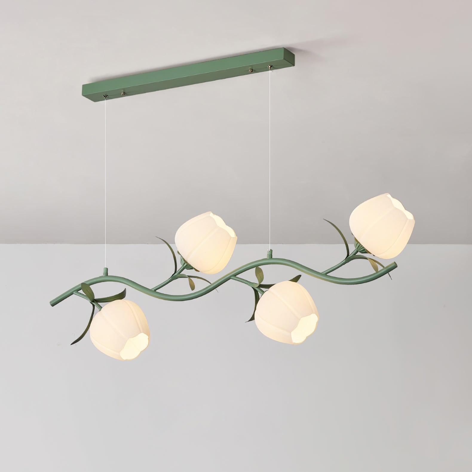 Lustra Chandelier Floral Glass-Neutral Decor