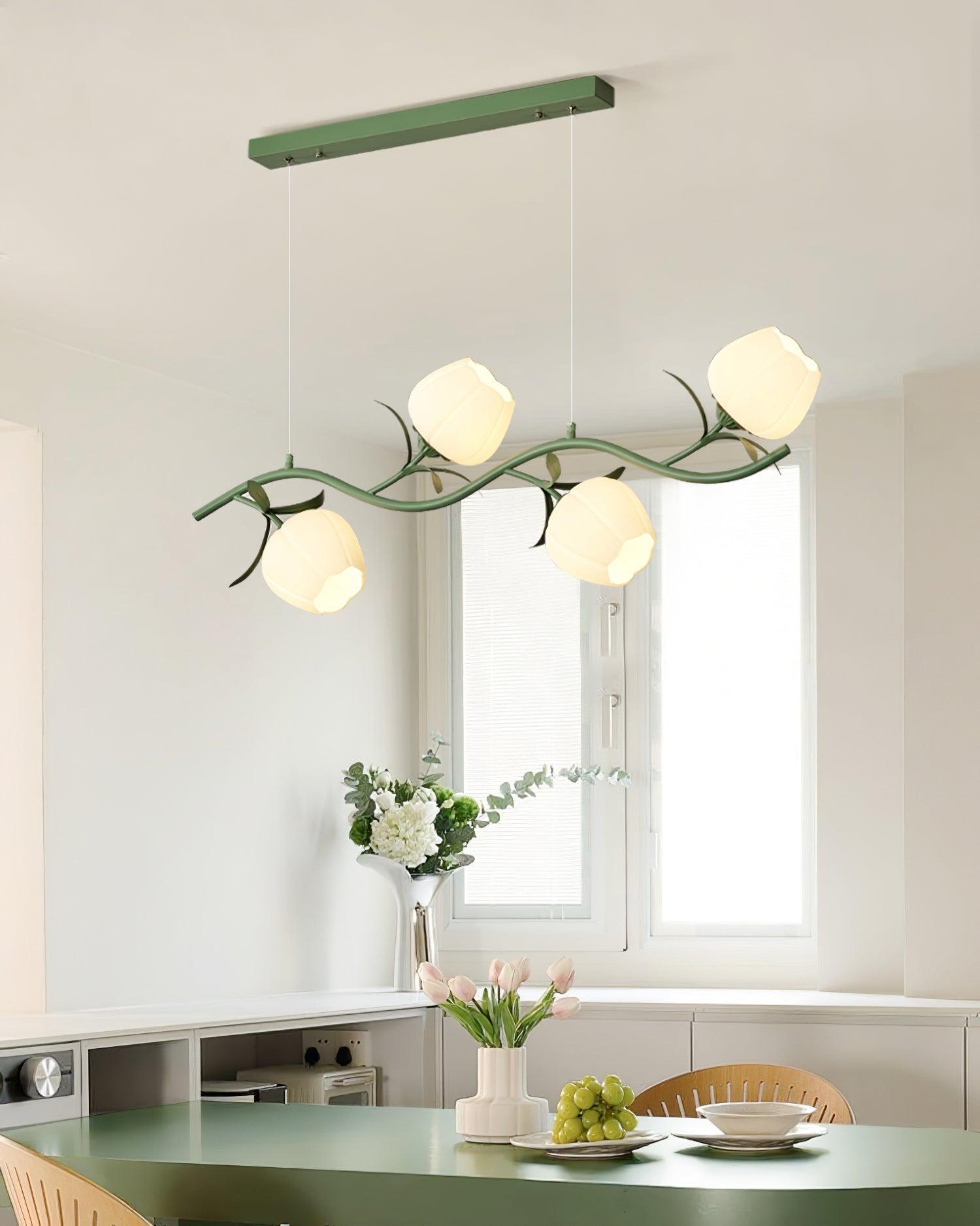 Lustra Chandelier Floral Glass-Neutral Decor