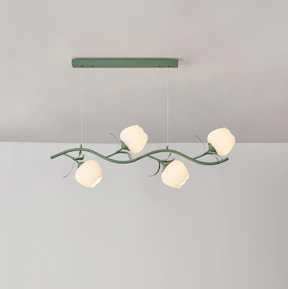 Lustra Chandelier Floral Glass-Neutral Decor