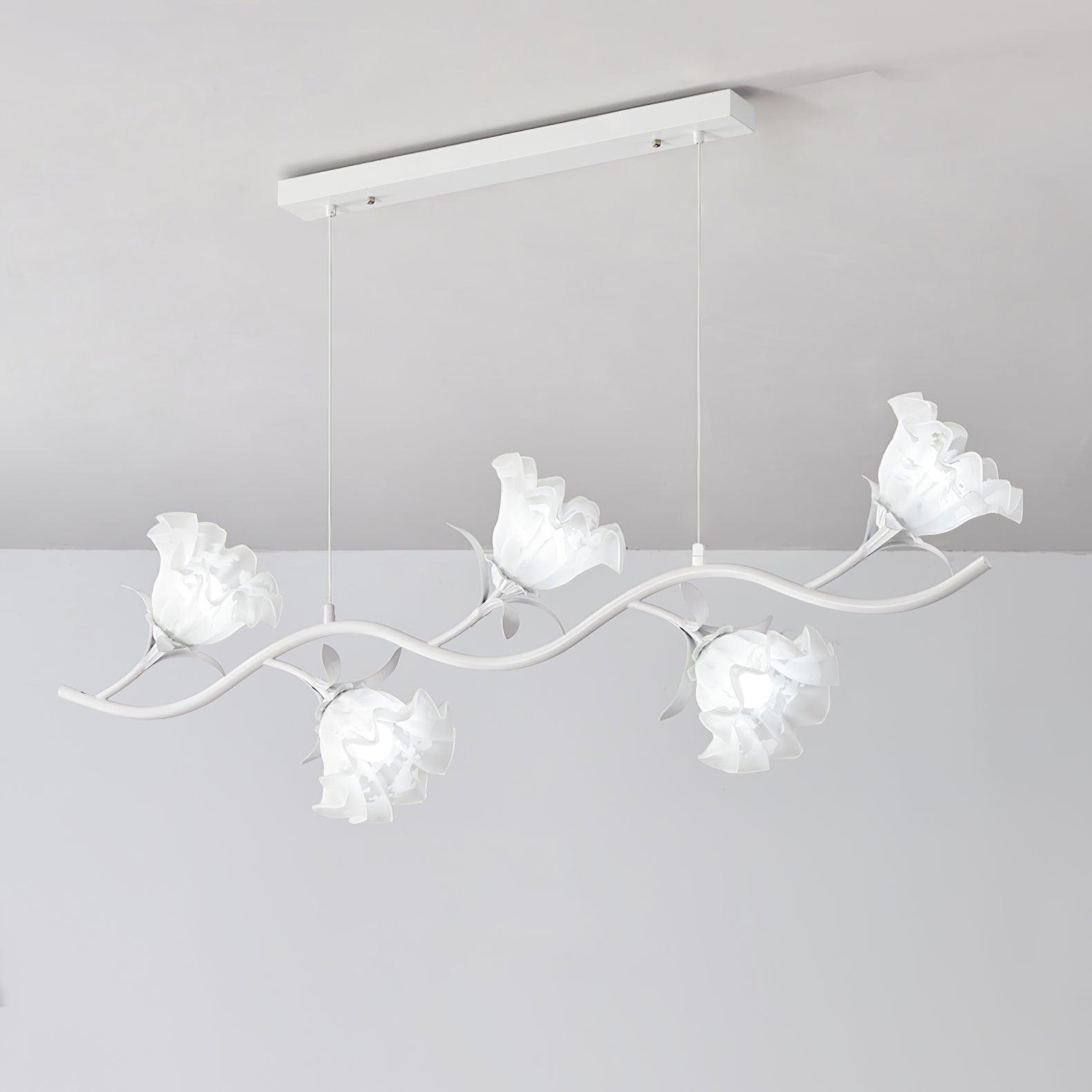 Lustra Chandelier Floral Glass-Neutral Decor