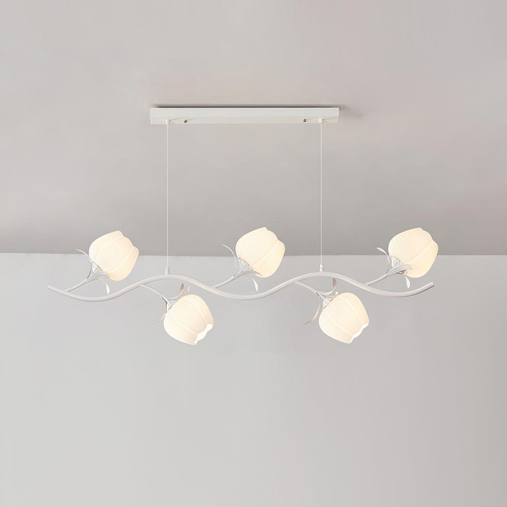 Lustra Chandelier Floral Glass-Neutral Decor