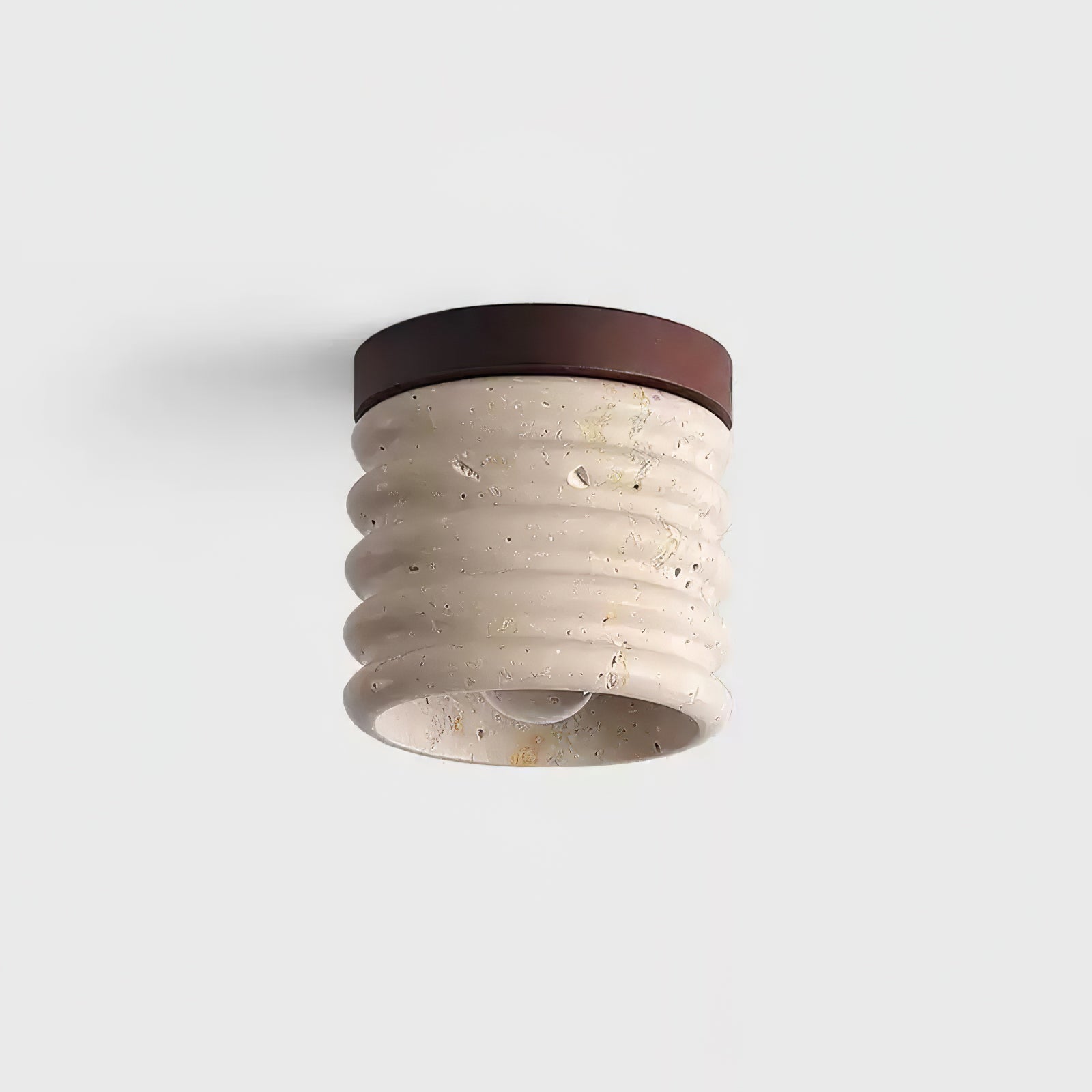 Vomaran Fluted Cylinder Travertine Ceiling Light-Neutral Decor