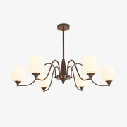 Aurora Chandelier Frosted Glass Shades-Neutral Decor