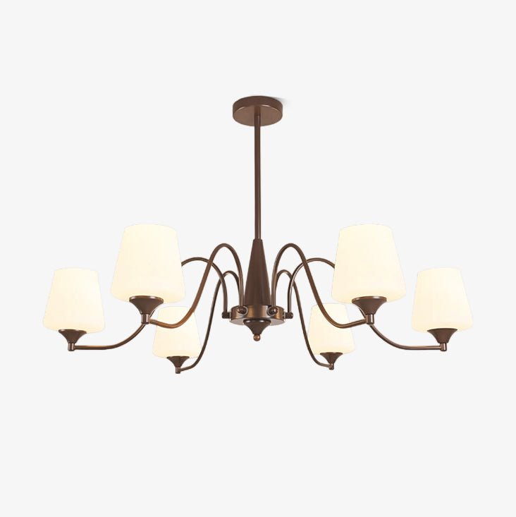 Aurora Chandelier Frosted Glass Shades-Neutral Decor