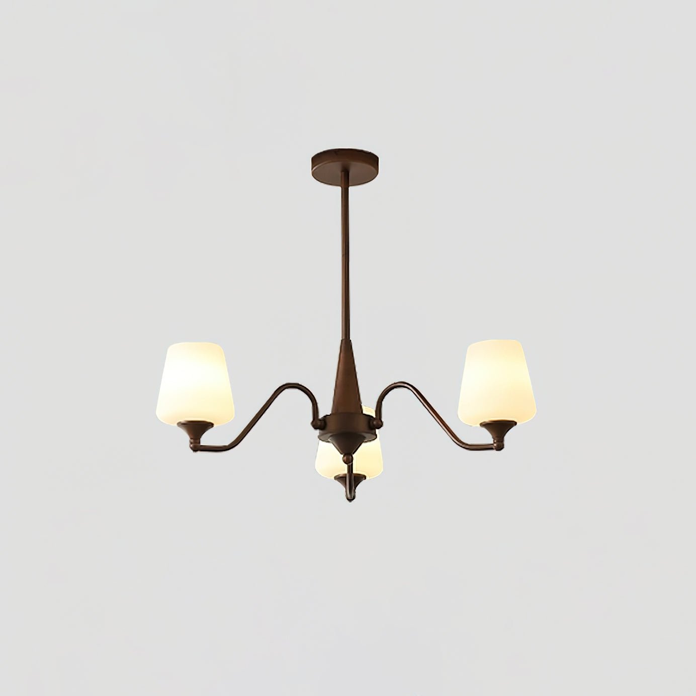 Aurora Chandelier Frosted Glass Shades-Neutral Decor