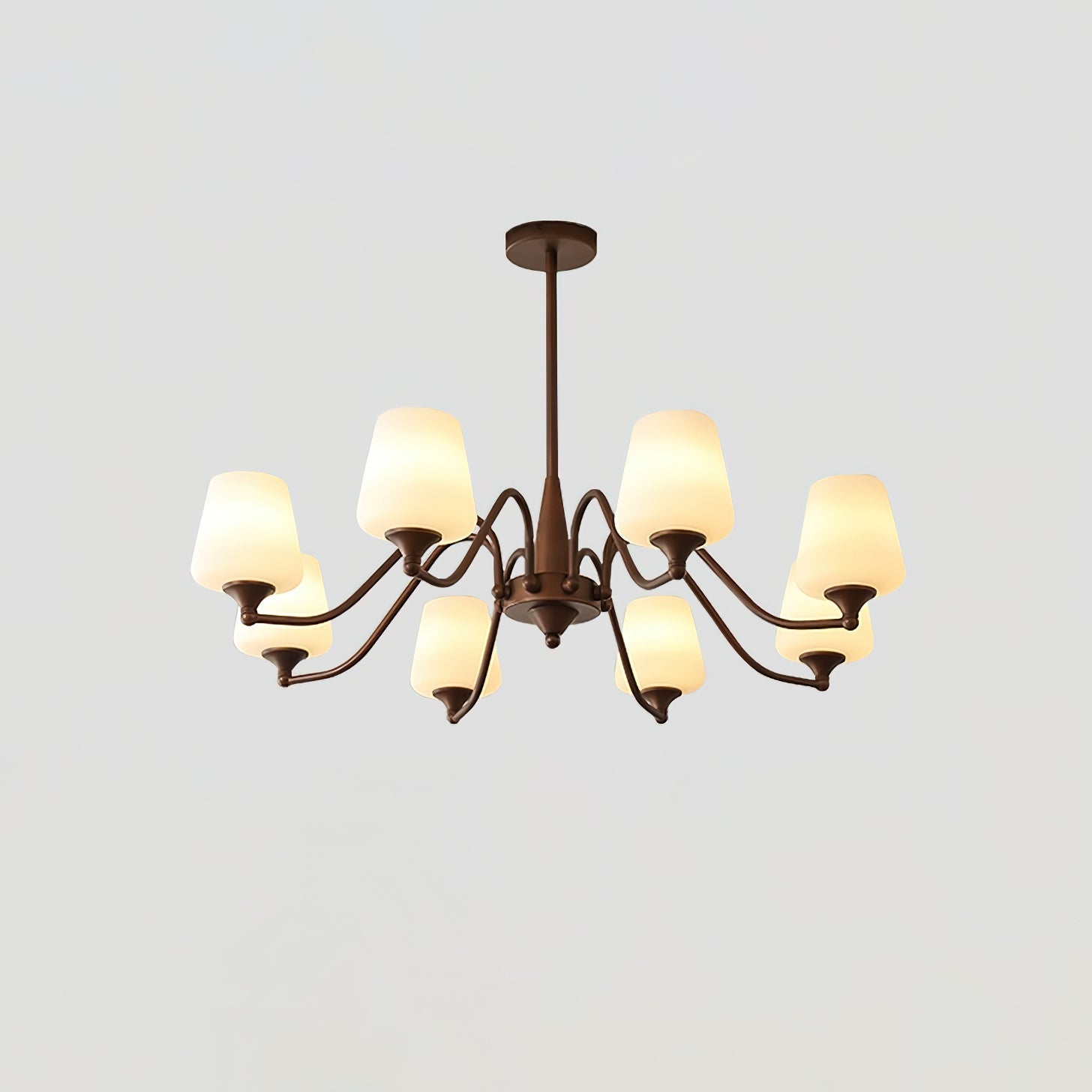 Aurora Chandelier Frosted Glass Shades-Neutral Decor