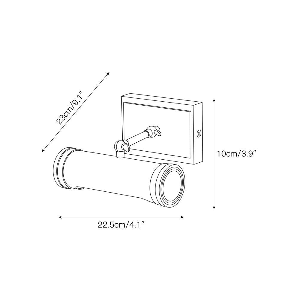 Close-up of the articulating joint on the iron wall sconce.