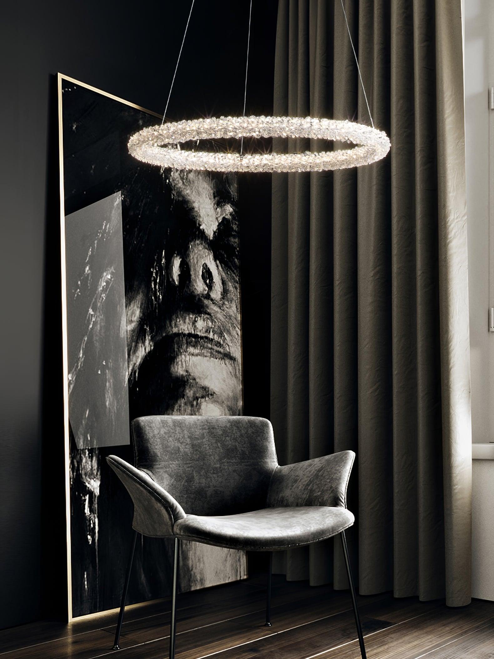 Lustra Chandelier Ring Crystal LED-Neutral Decor