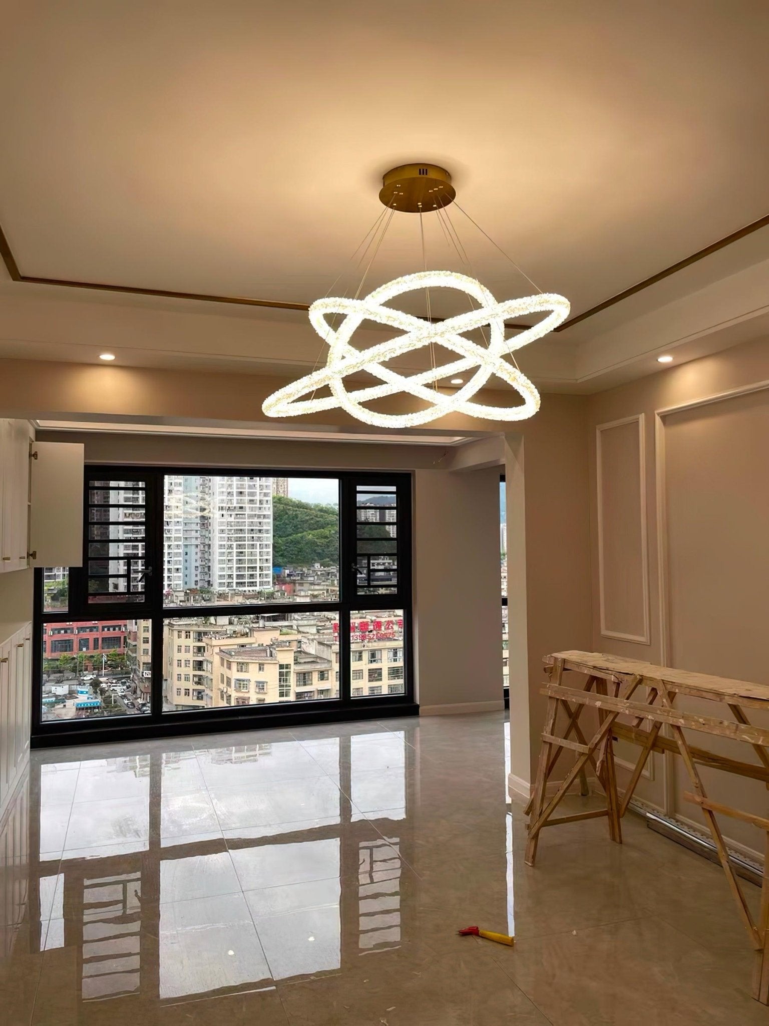 Lustra Chandelier Ring Crystal LED-Neutral Decor