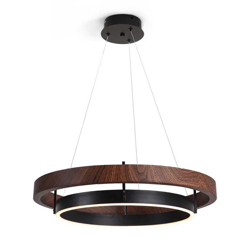 Acorn Ring Wood Chandelier - Neutralighting