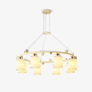 Alsile Japandi Style Glass Chandelier-Neutral Decor
