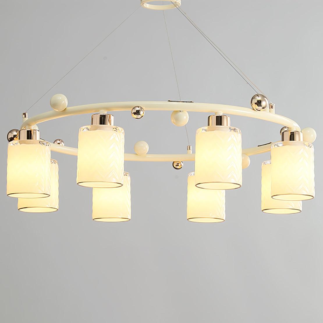 Alsile Japandi Style Glass Chandelier-Neutral Decor