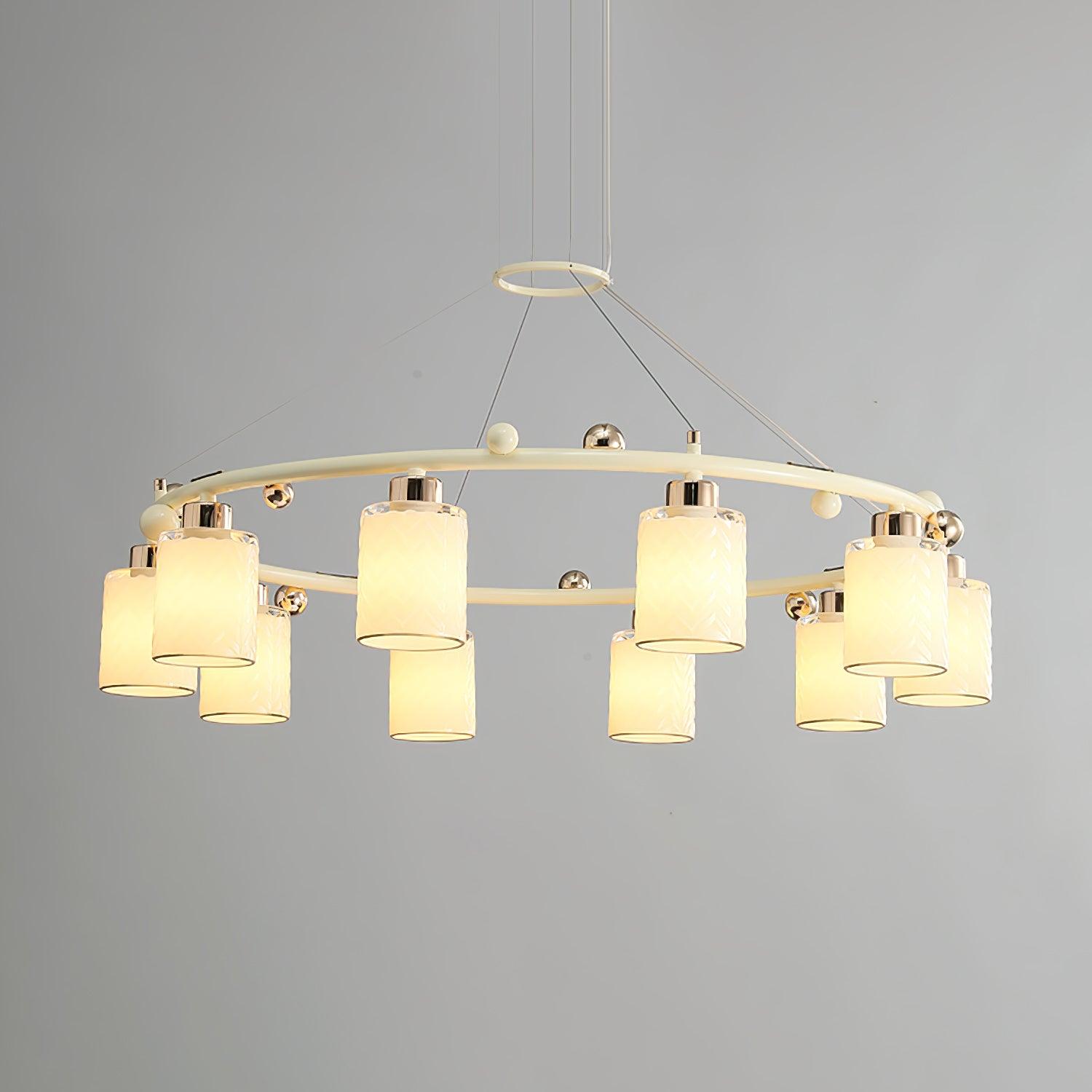 Alsile Japandi Style Glass Chandelier-Neutral Decor