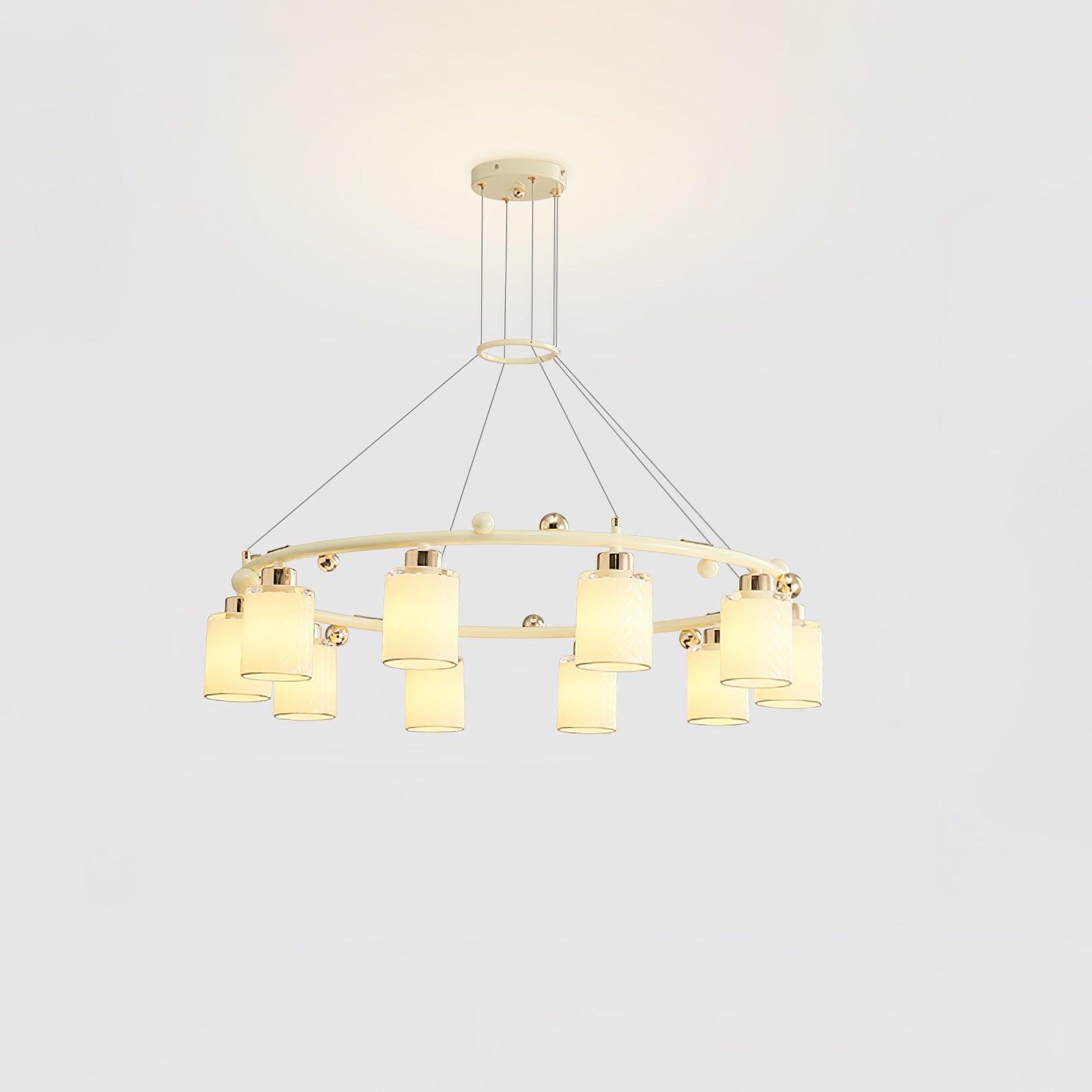Alsile Japandi Style Glass Chandelier-Neutral Decor