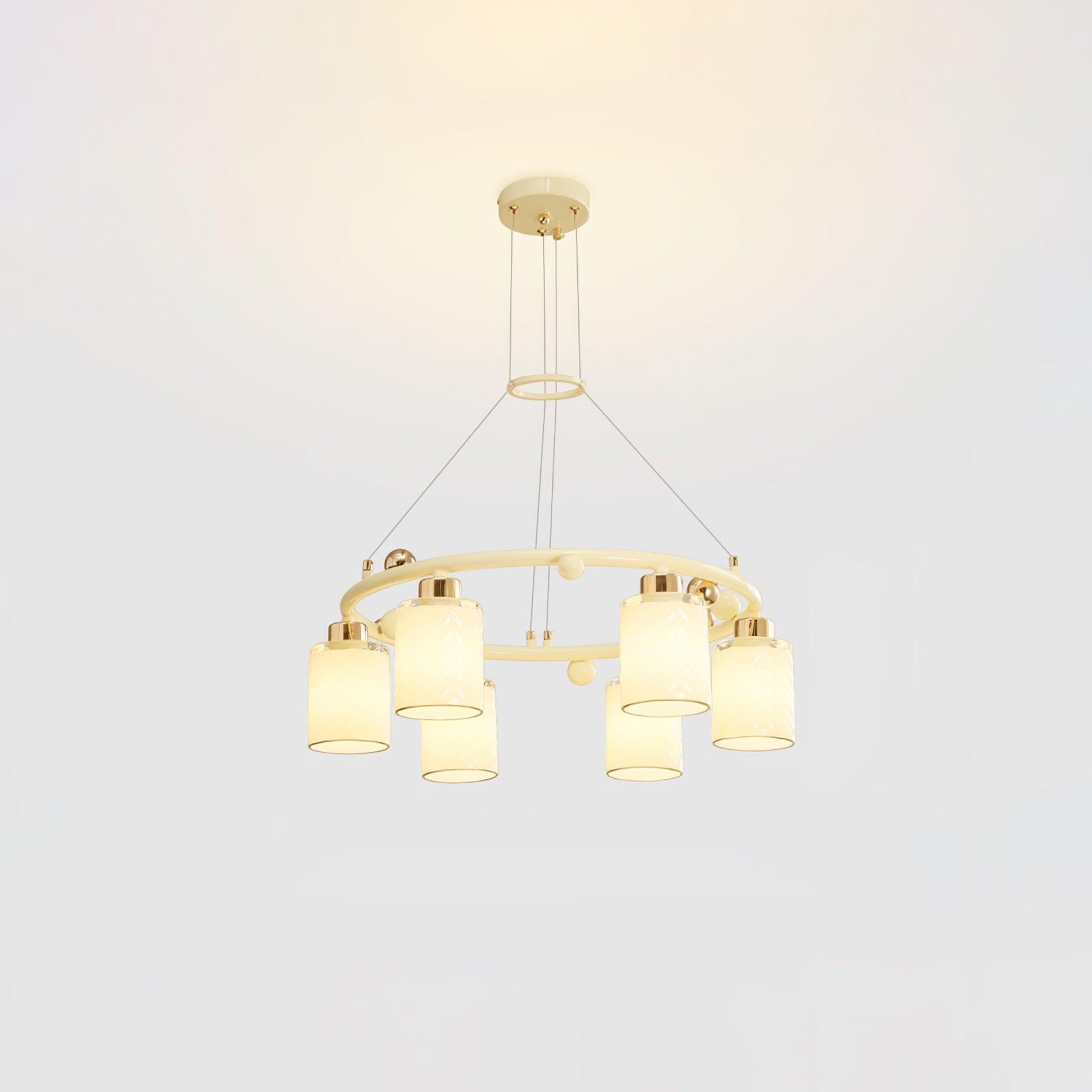 Alsile Japandi Style Glass Chandelier-Neutral Decor