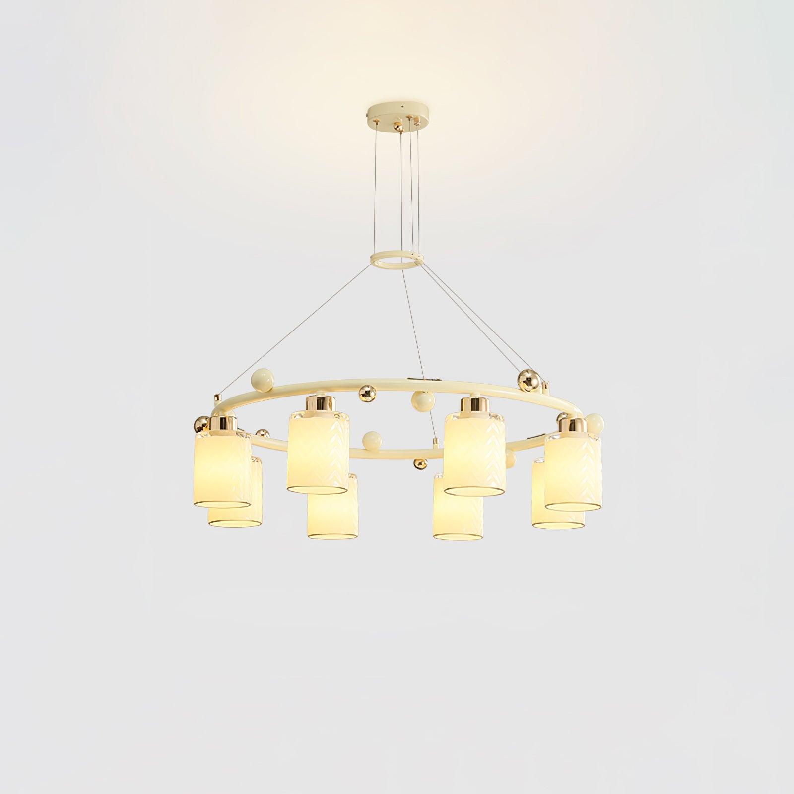 Alsile Japandi Style Glass Chandelier-Neutral Decor