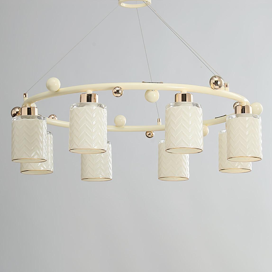 Alsile Japandi Style Glass Chandelier-Neutral Decor