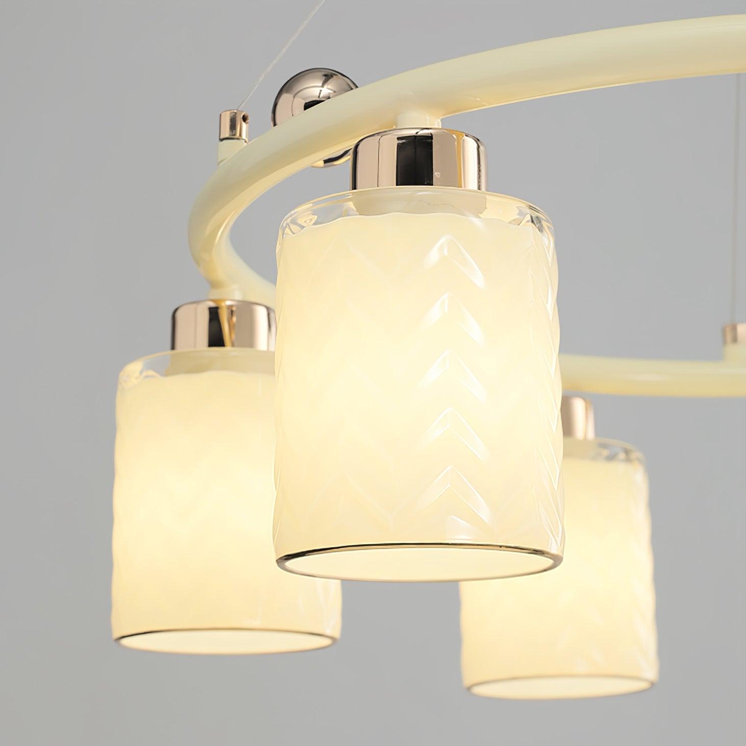 Alsile Japandi Style Glass Chandelier-Neutral Decor