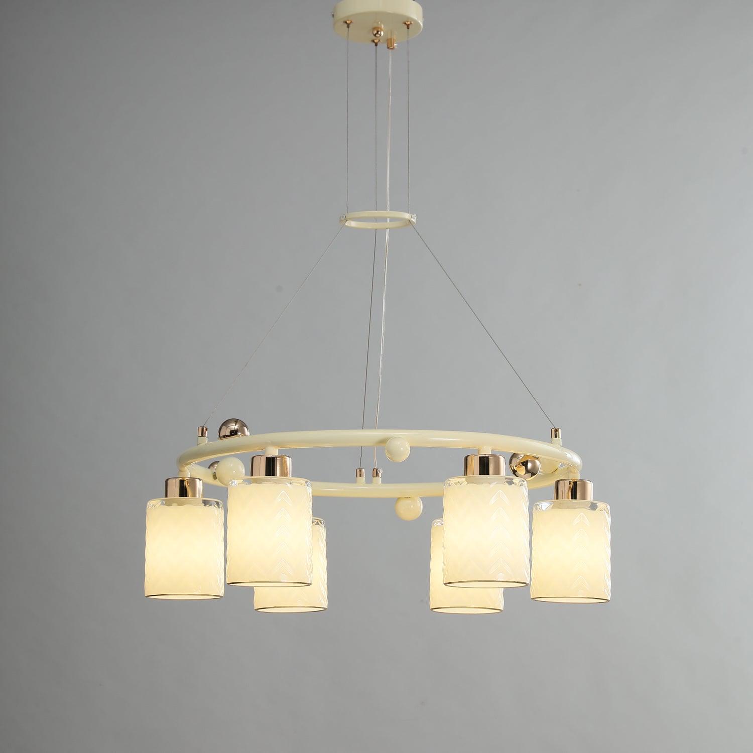 Alsile Japandi Style Glass Chandelier-Neutral Decor