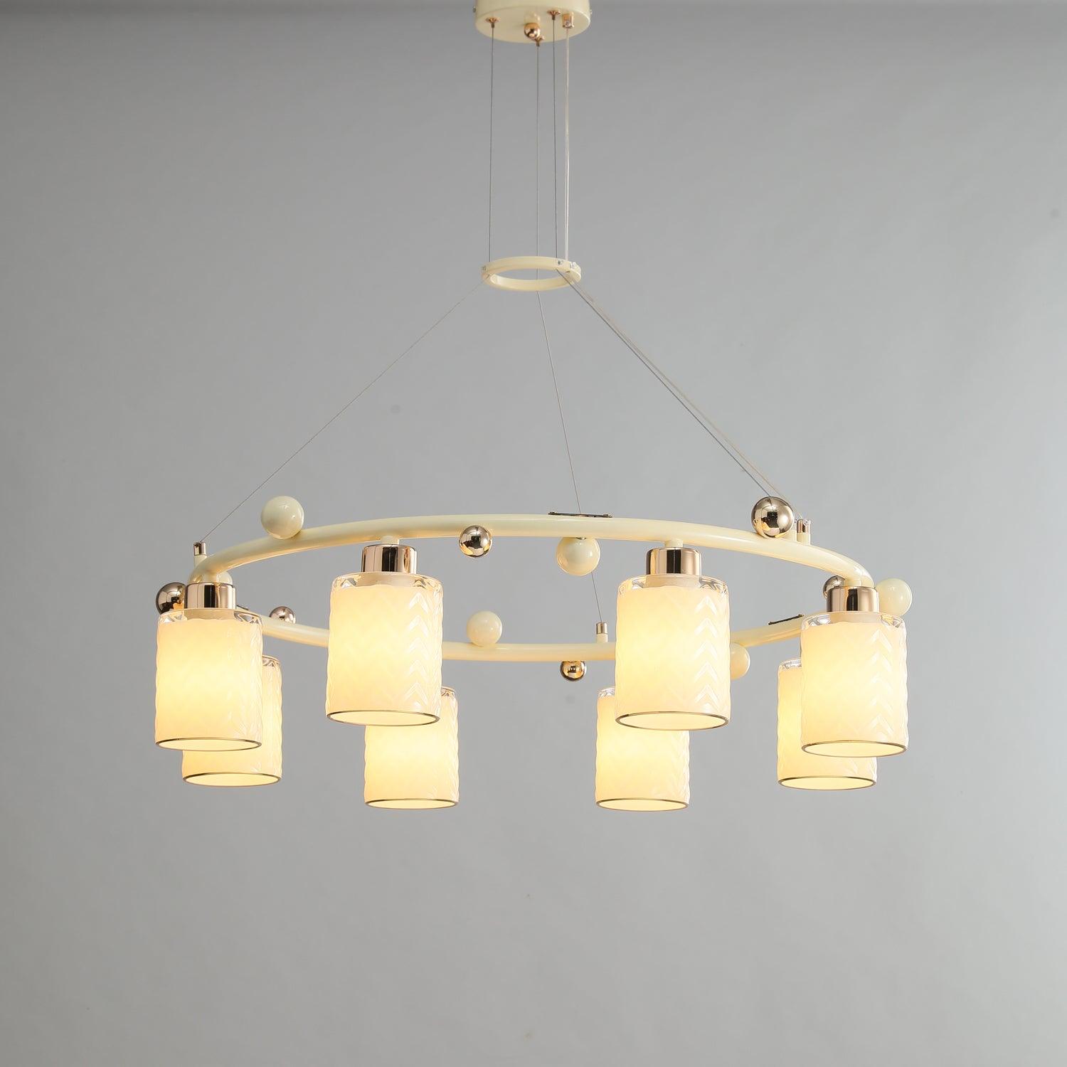 Alsile Japandi Style Glass Chandelier-Neutral Decor