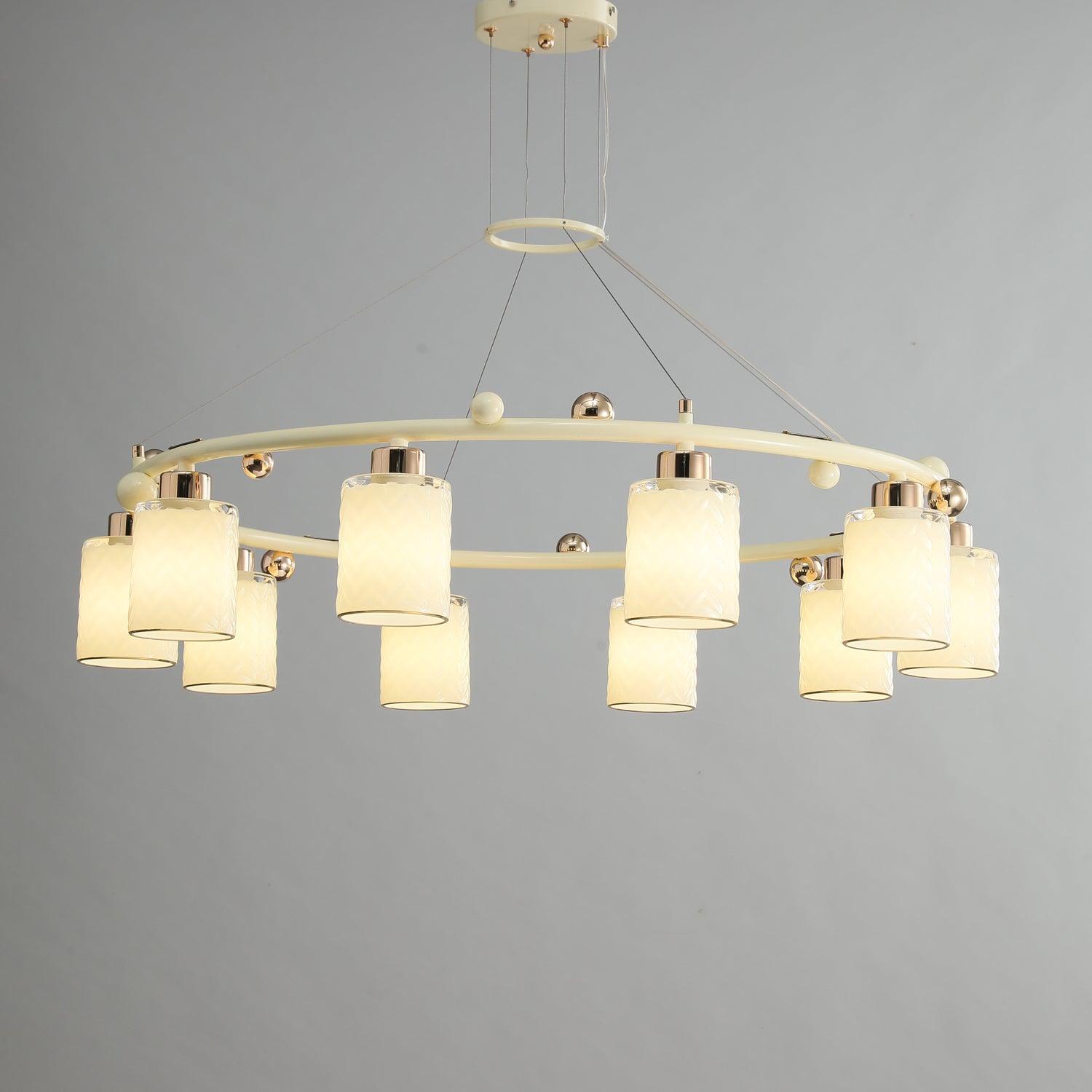 Alsile Japandi Style Glass Chandelier-Neutral Decor