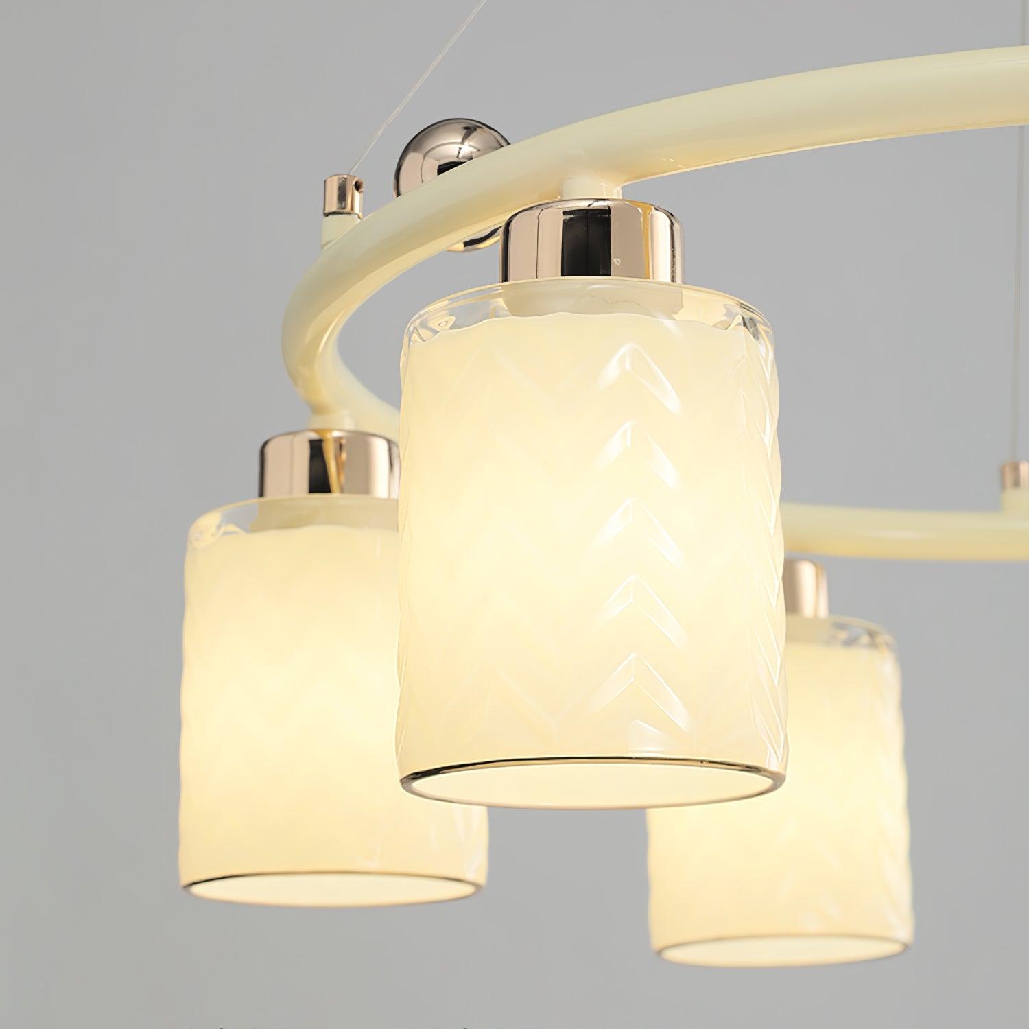 Alsile Japandi Style Glass Chandelier-Neutral Decor