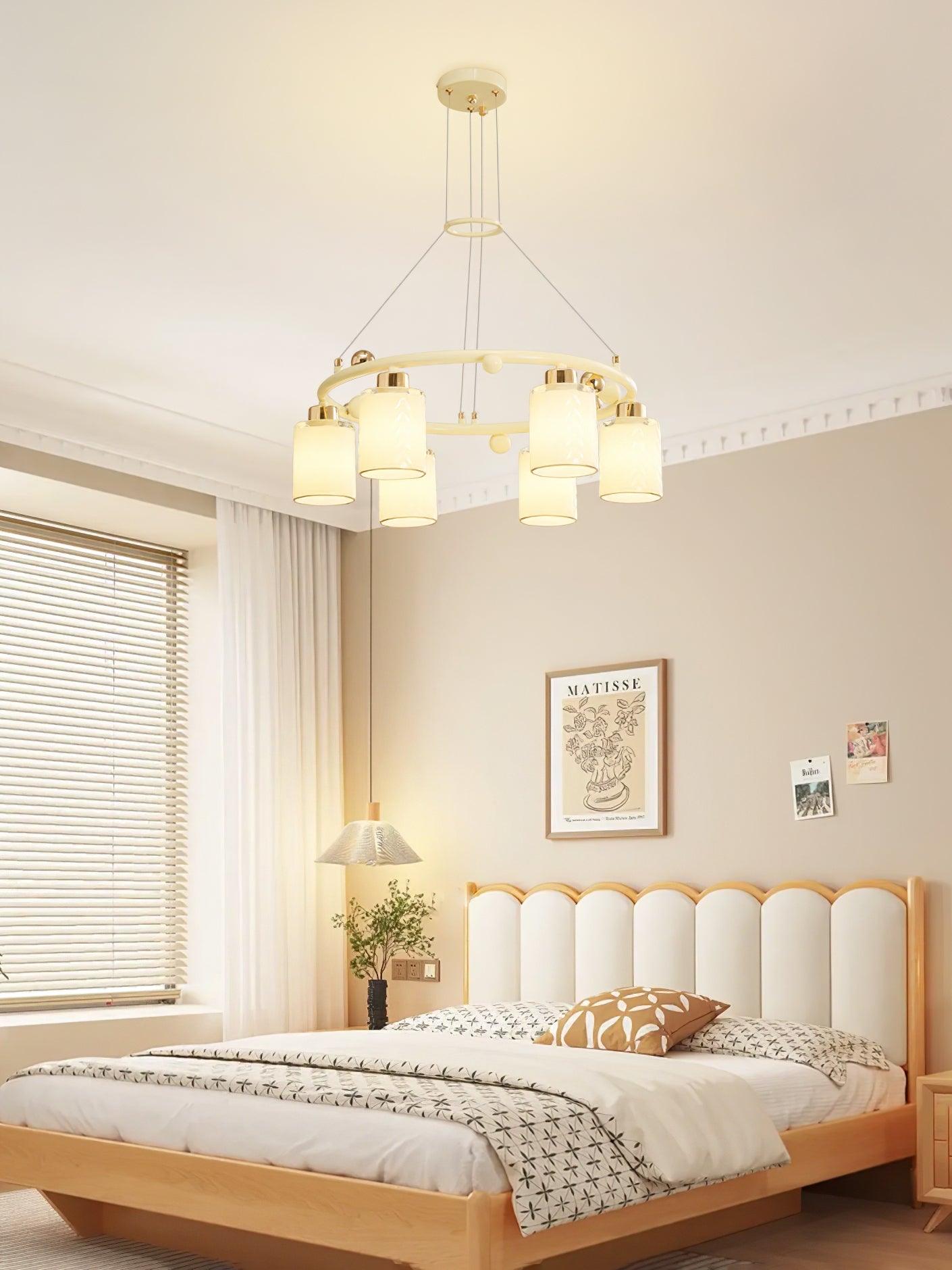Alsile Japandi Style Glass Chandelier-Neutral Decor