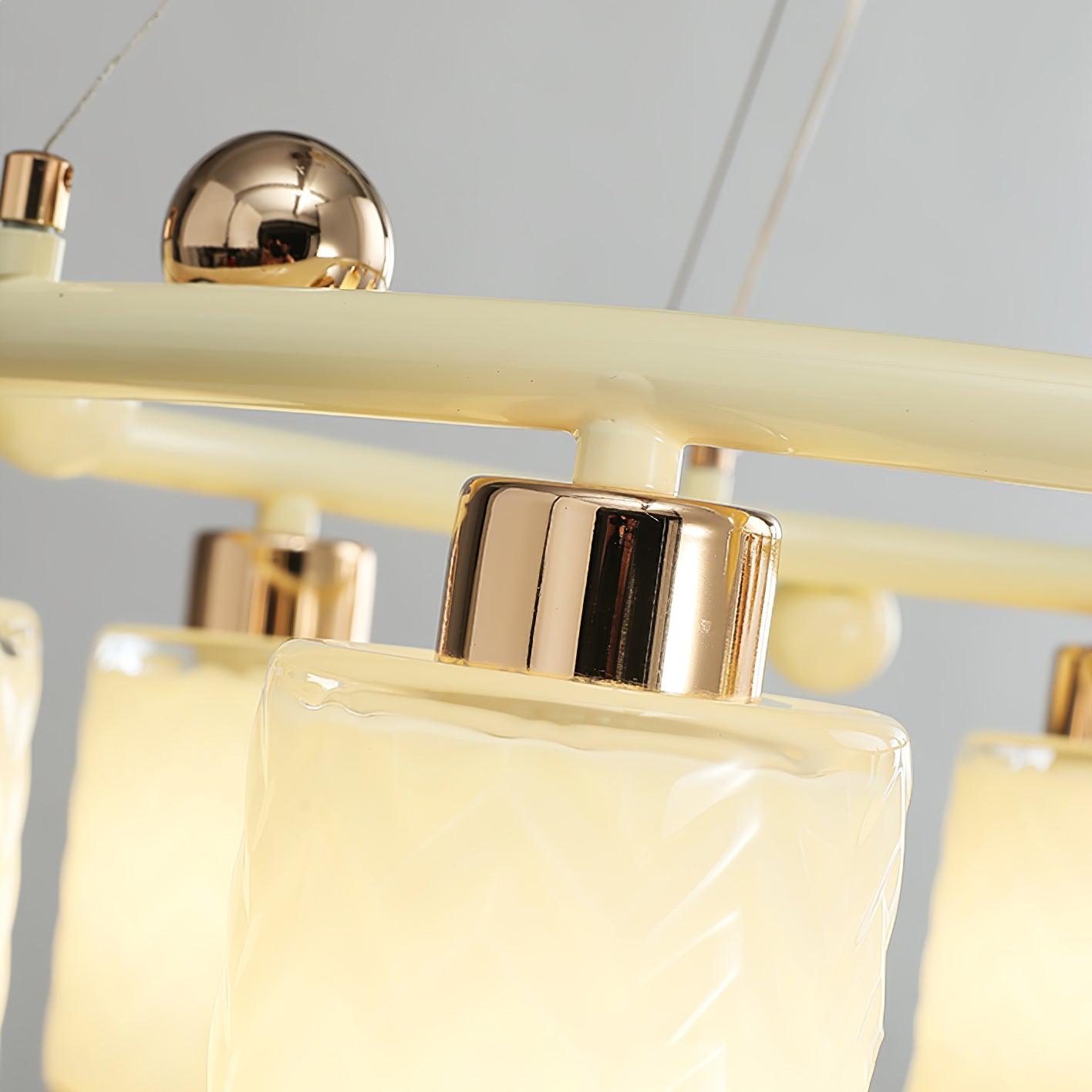 Alsile Japandi Style Glass Chandelier-Neutral Decor