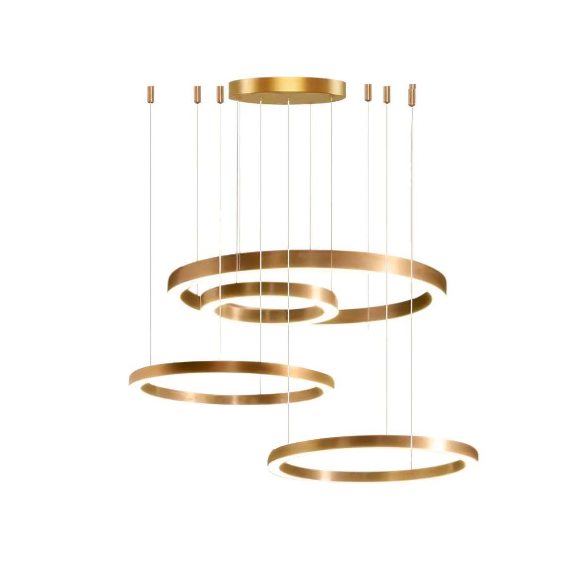 Dexlin Pendant Light LED Ring Gold Modern 3-Ring-Neutral Decor