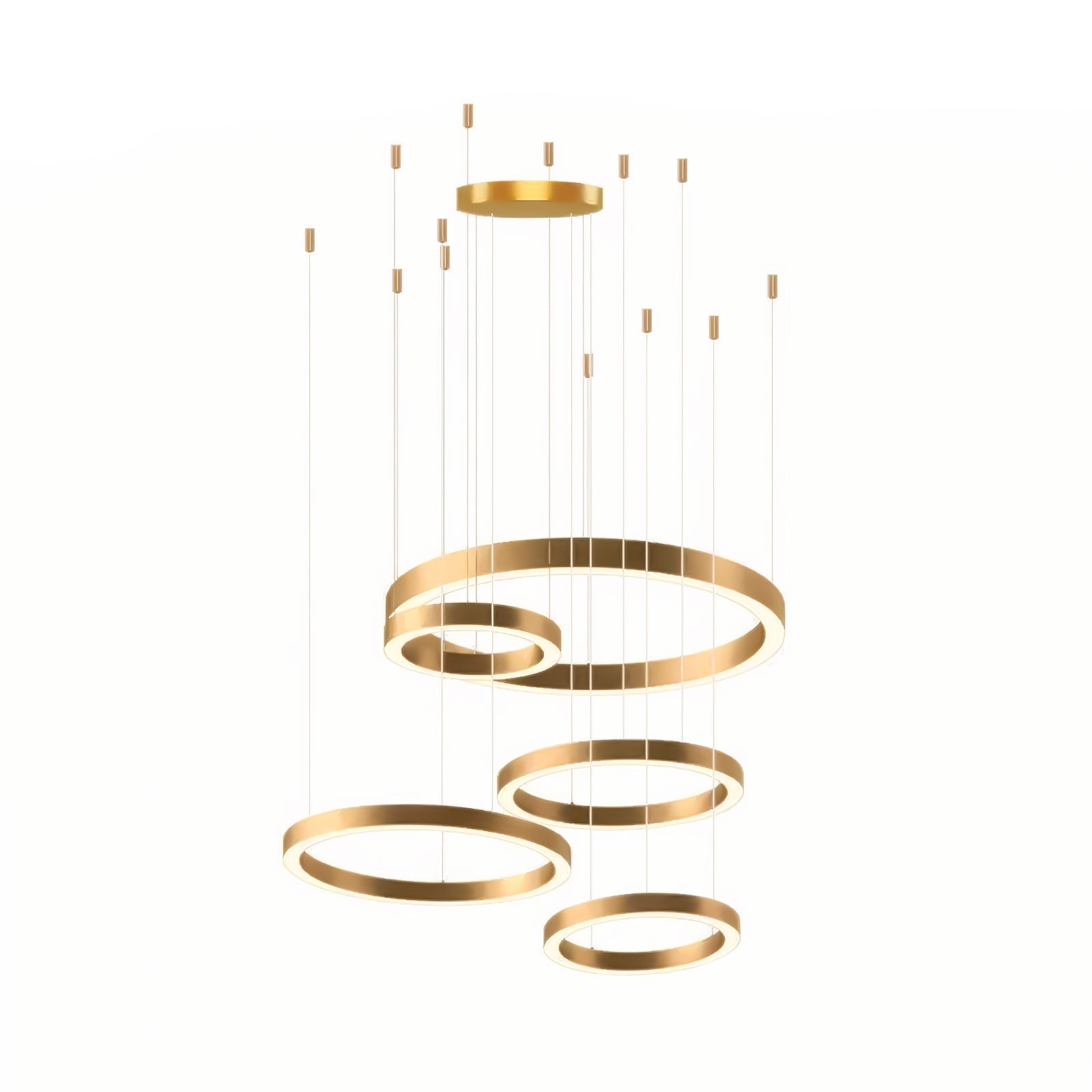 Dexlin Pendant Light LED Ring Gold Modern 3-Ring-Neutral Decor