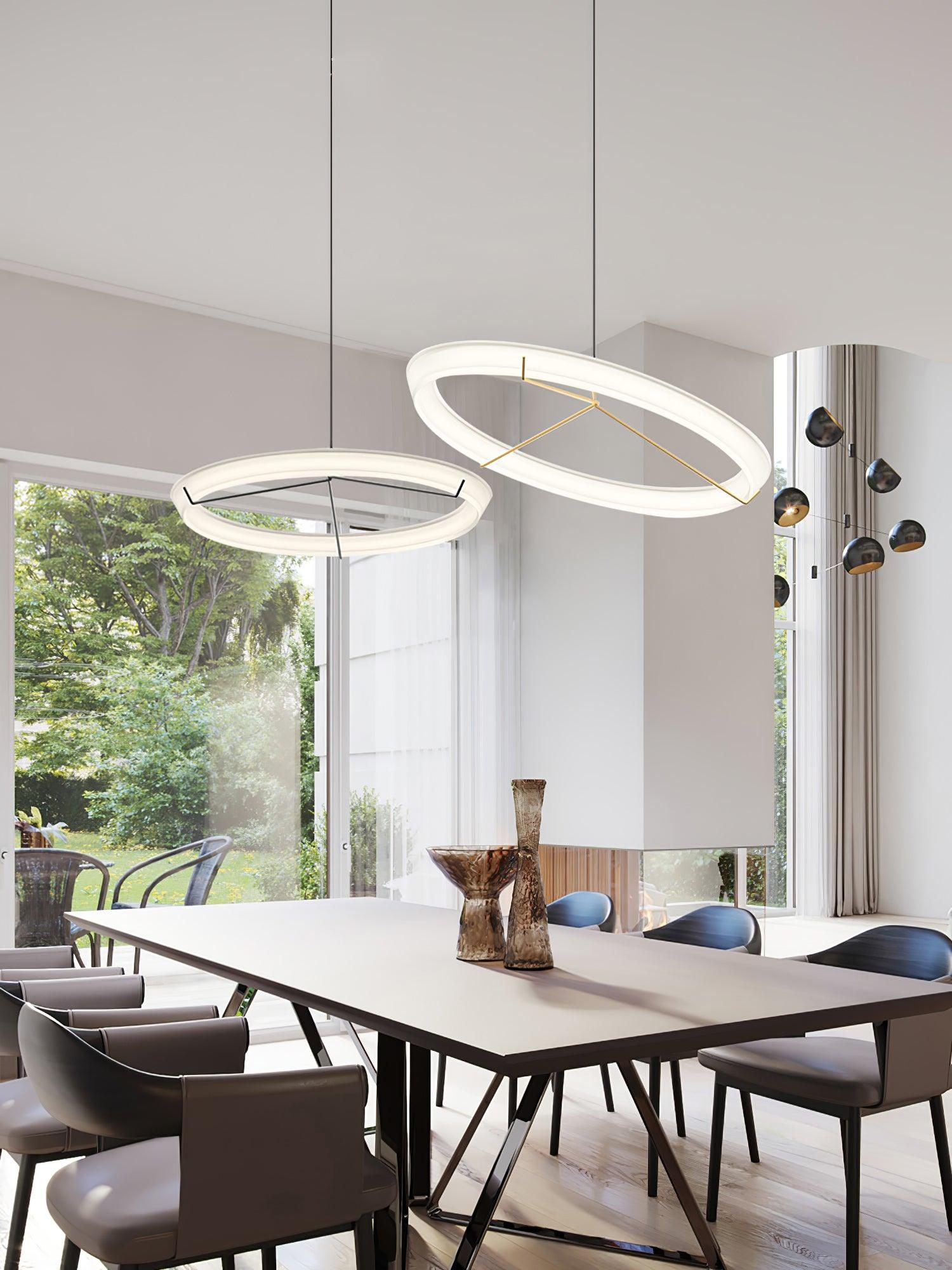 Lustra Chandelier Modern Stainless Steel Ring-Neutral Decor