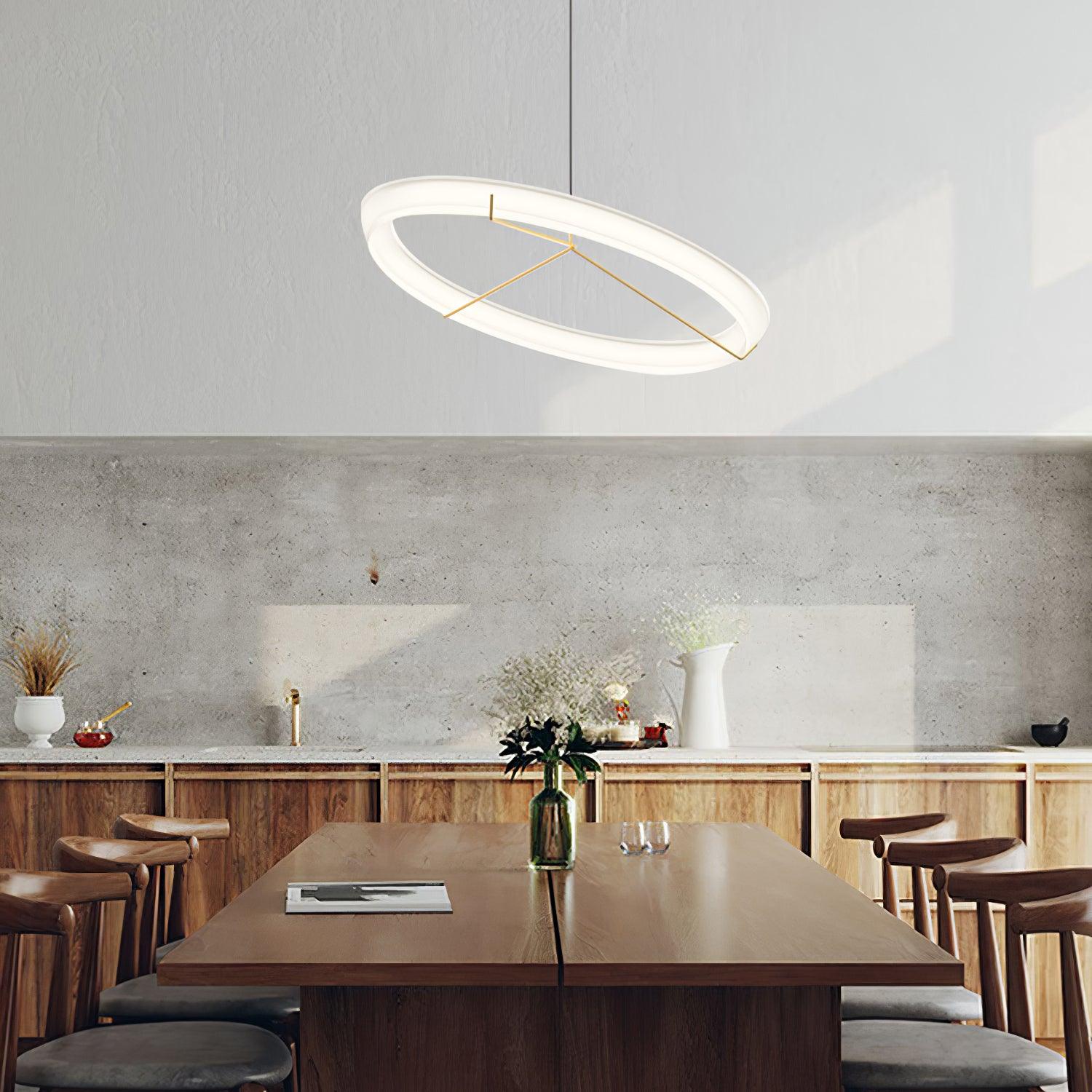 Lustra Chandelier Modern Stainless Steel Ring-Neutral Decor