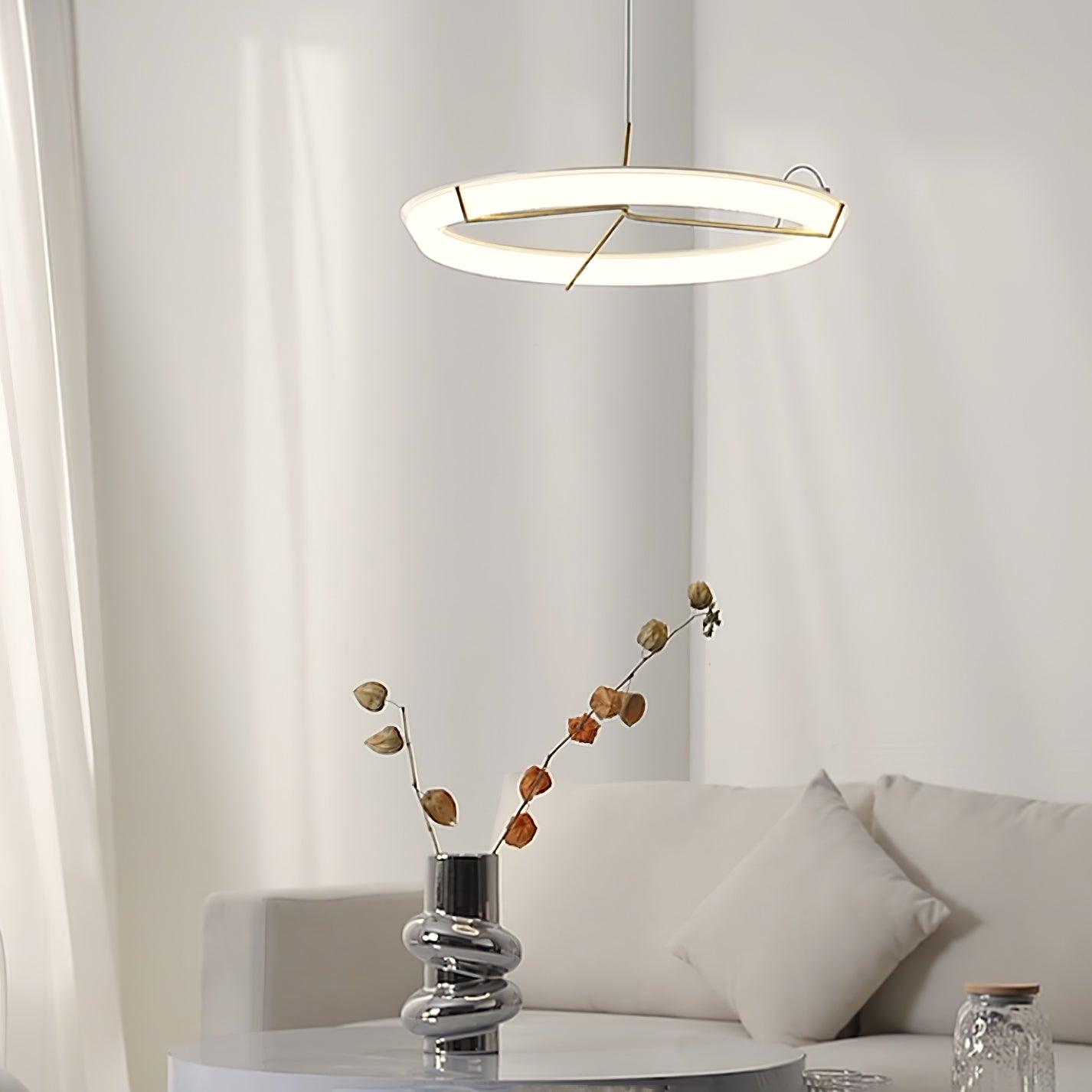 Lustra Chandelier Modern Stainless Steel Ring-Neutral Decor