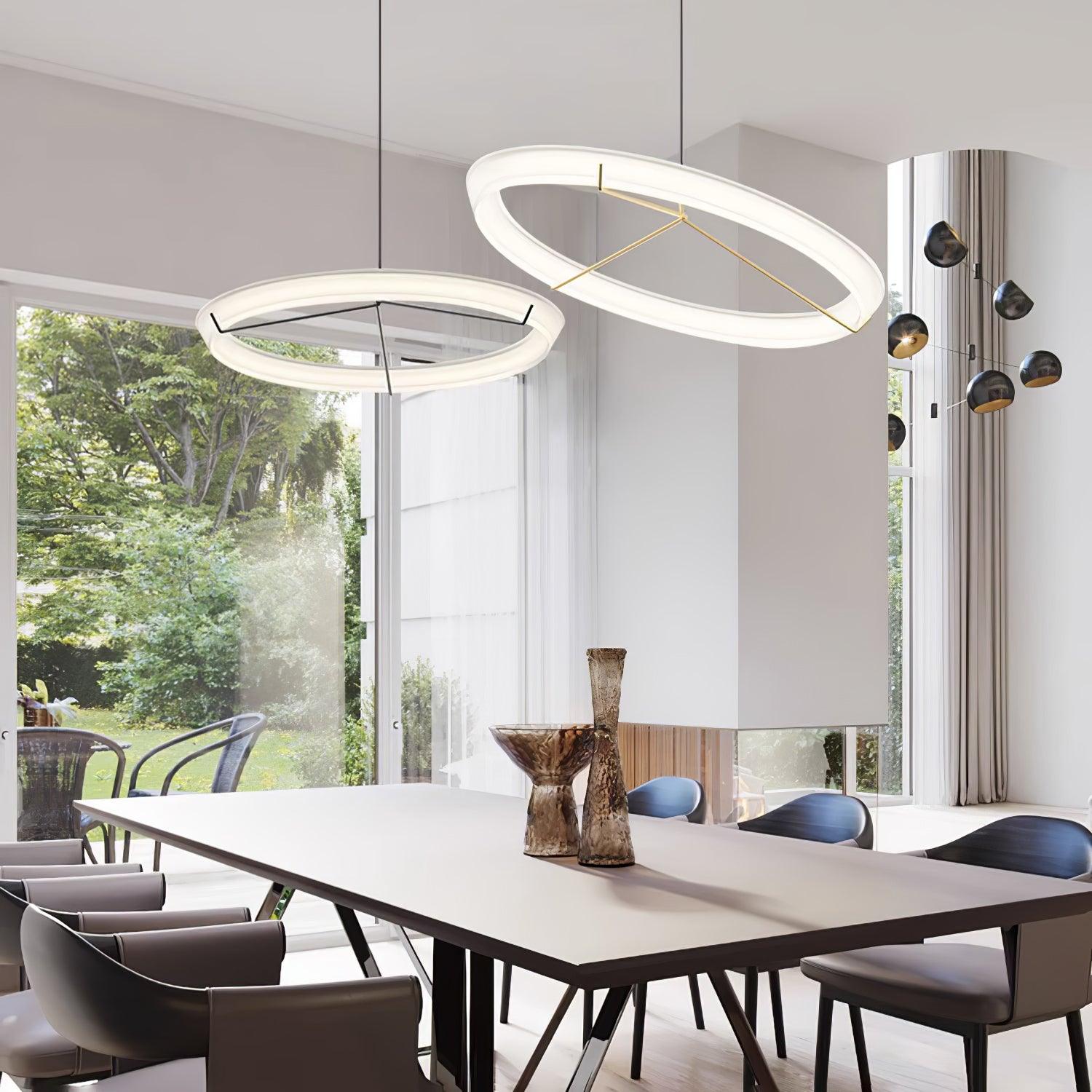 Lustra Chandelier Modern Stainless Steel Ring-Neutral Decor