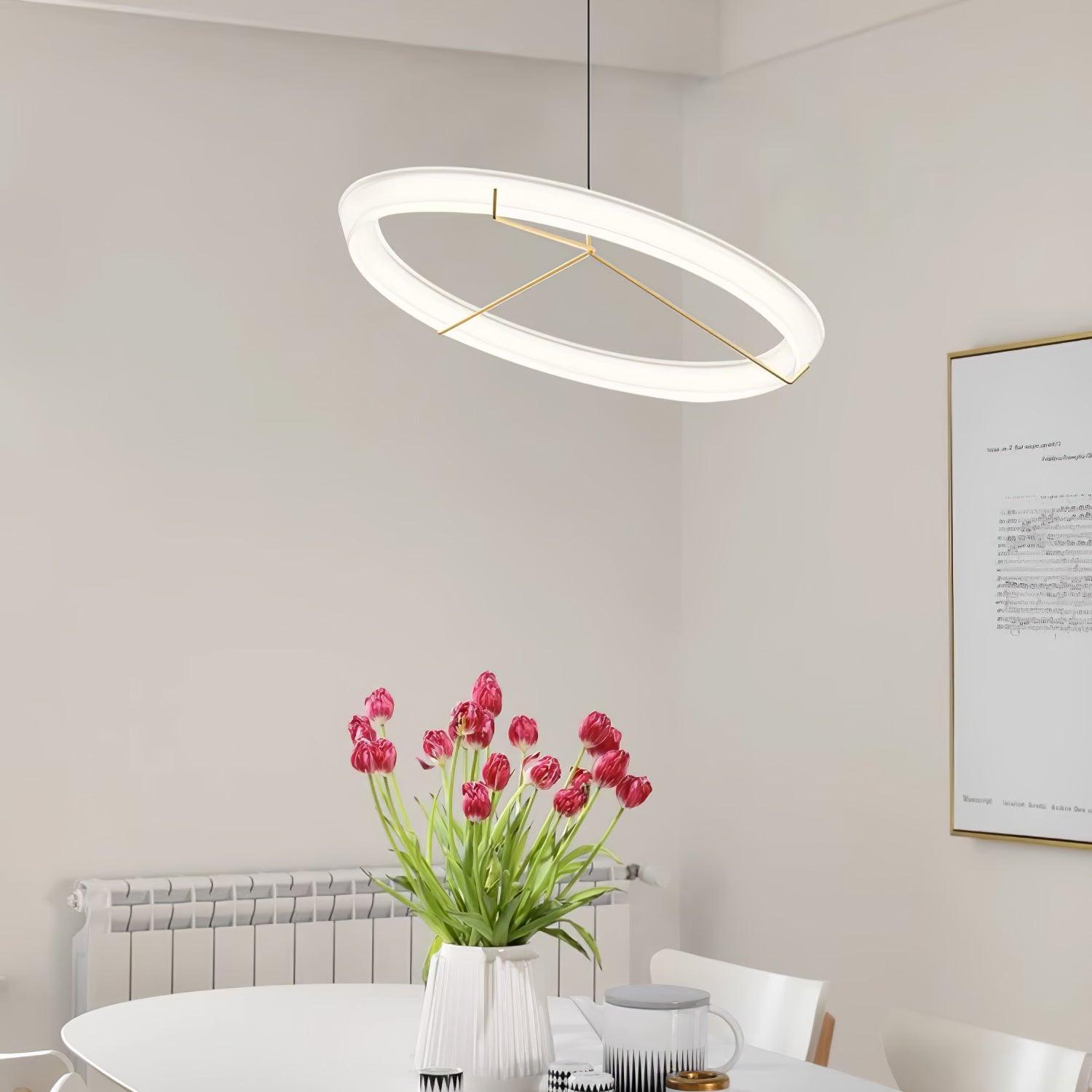 Lustra Chandelier Modern Stainless Steel Ring-Neutral Decor