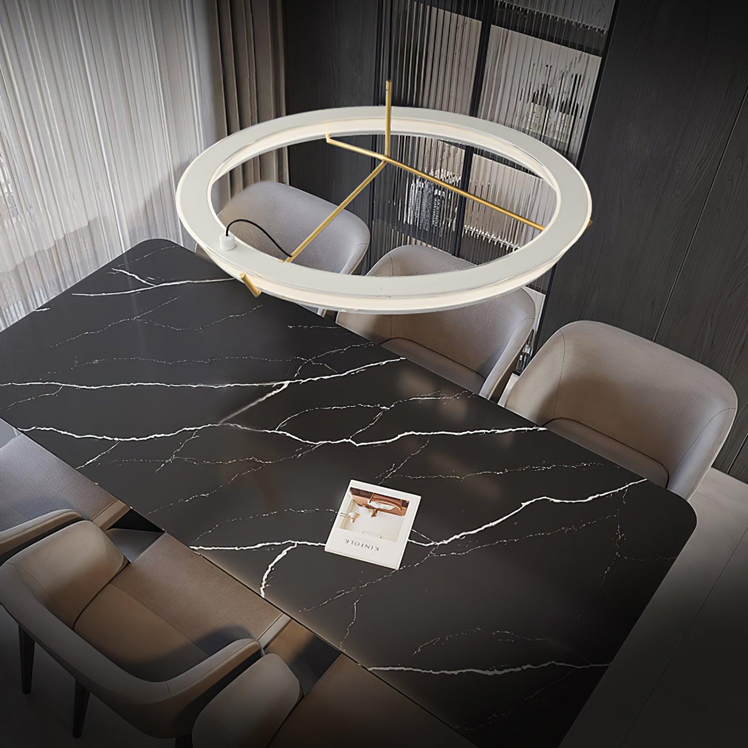 Lustra Chandelier Modern Stainless Steel Ring-Neutral Decor