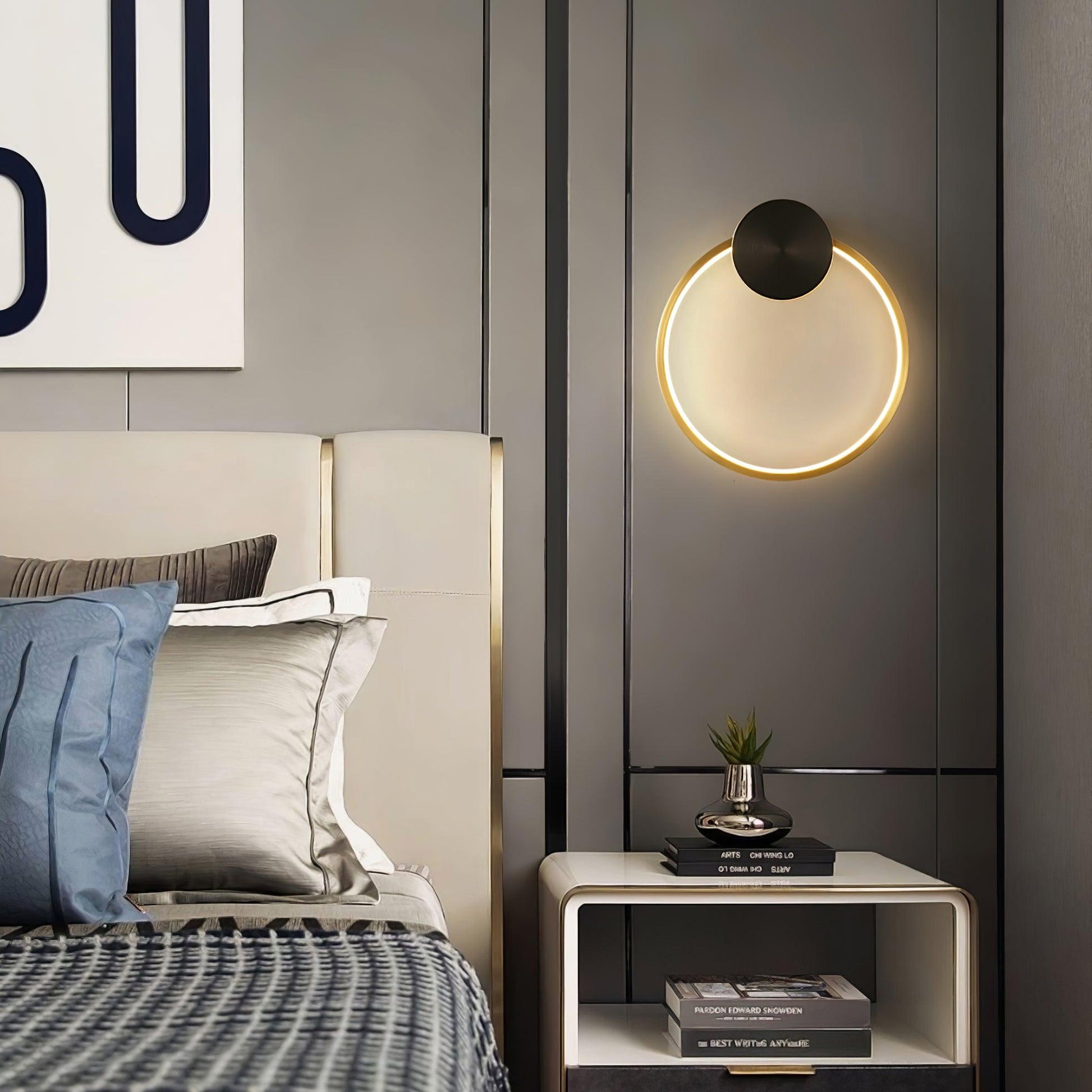 Tiroxen Wall Light Modern Minimalist Ring Shaped LED Brass Metal-Neutral Decor
