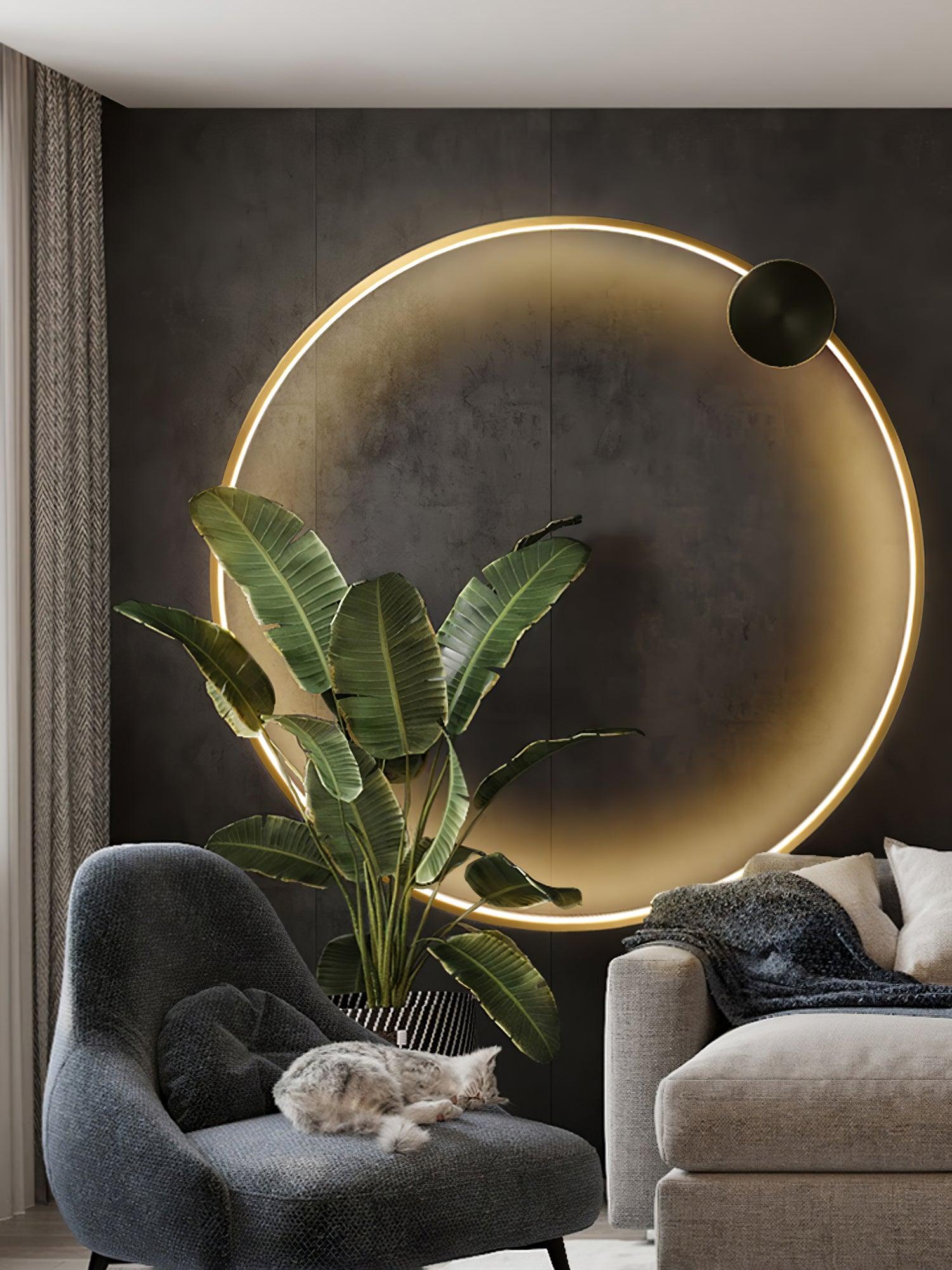 Tiroxen Wall Light Modern Minimalist Ring Shaped LED Brass Metal-Neutral Decor