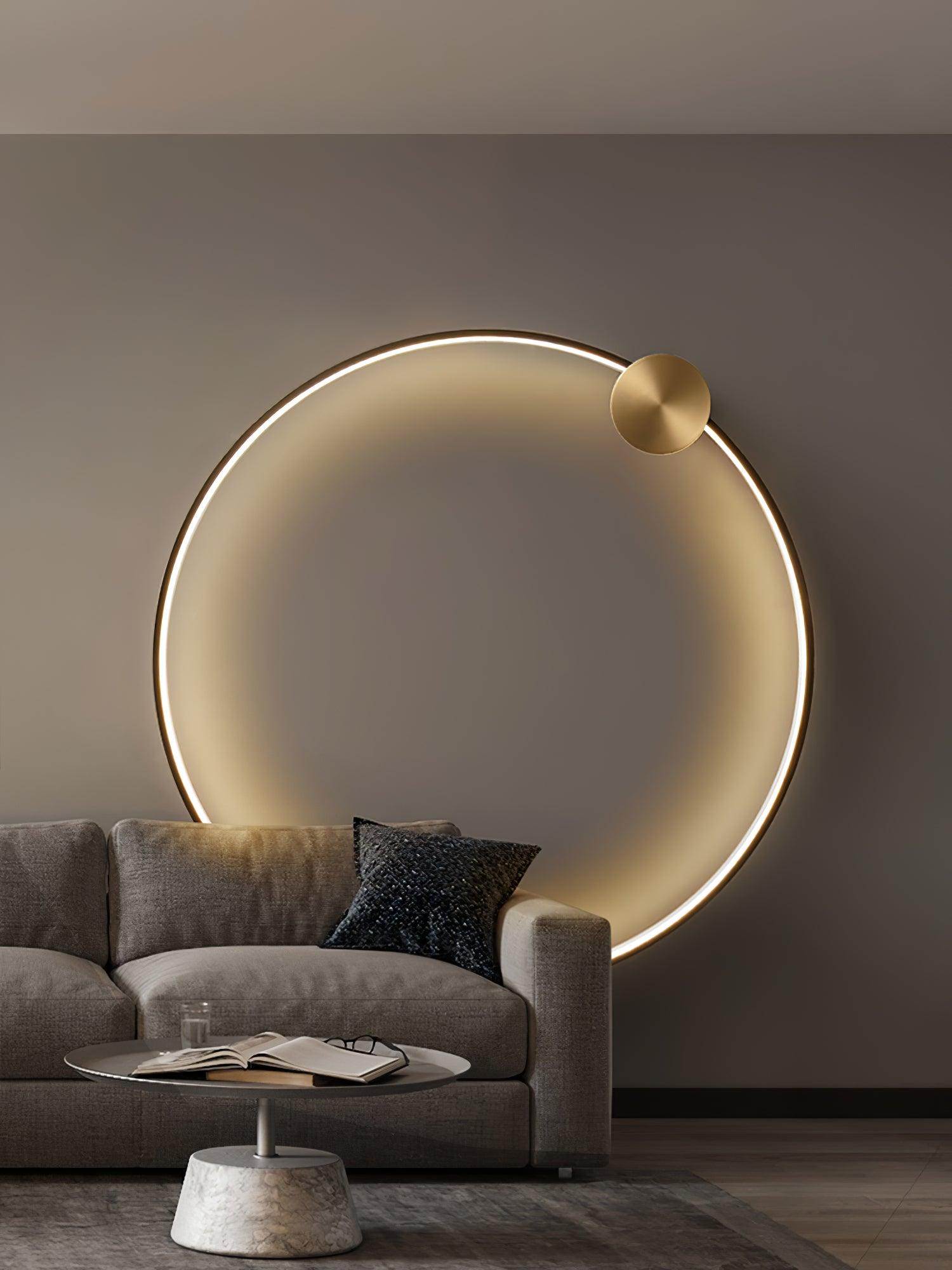 Tiroxen Wall Light Modern Minimalist Ring Shaped LED Brass Metal-Neutral Decor