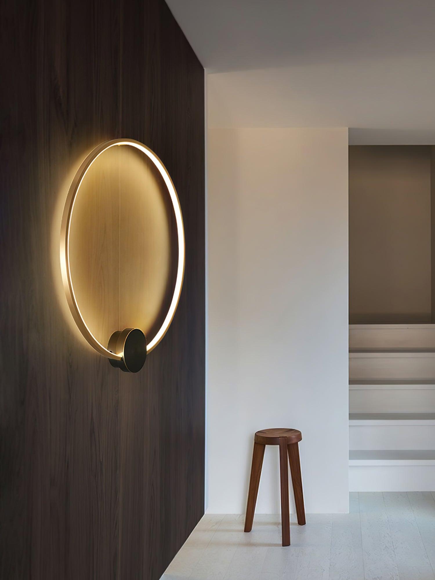Tiroxen Wall Light Modern Minimalist Ring Shaped LED Brass Metal-Neutral Decor