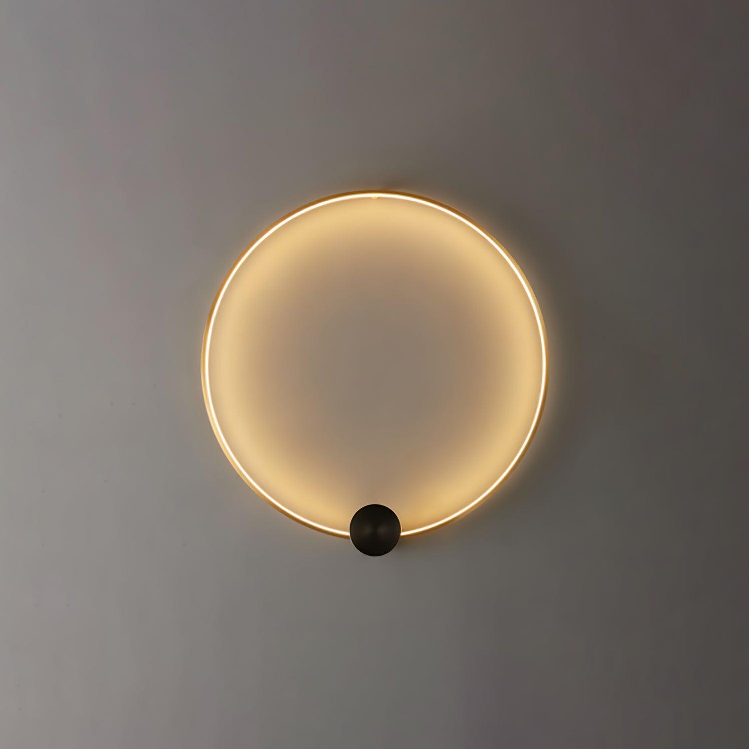Tiroxen Wall Light Modern Minimalist Ring Shaped LED Brass Metal-Neutral Decor